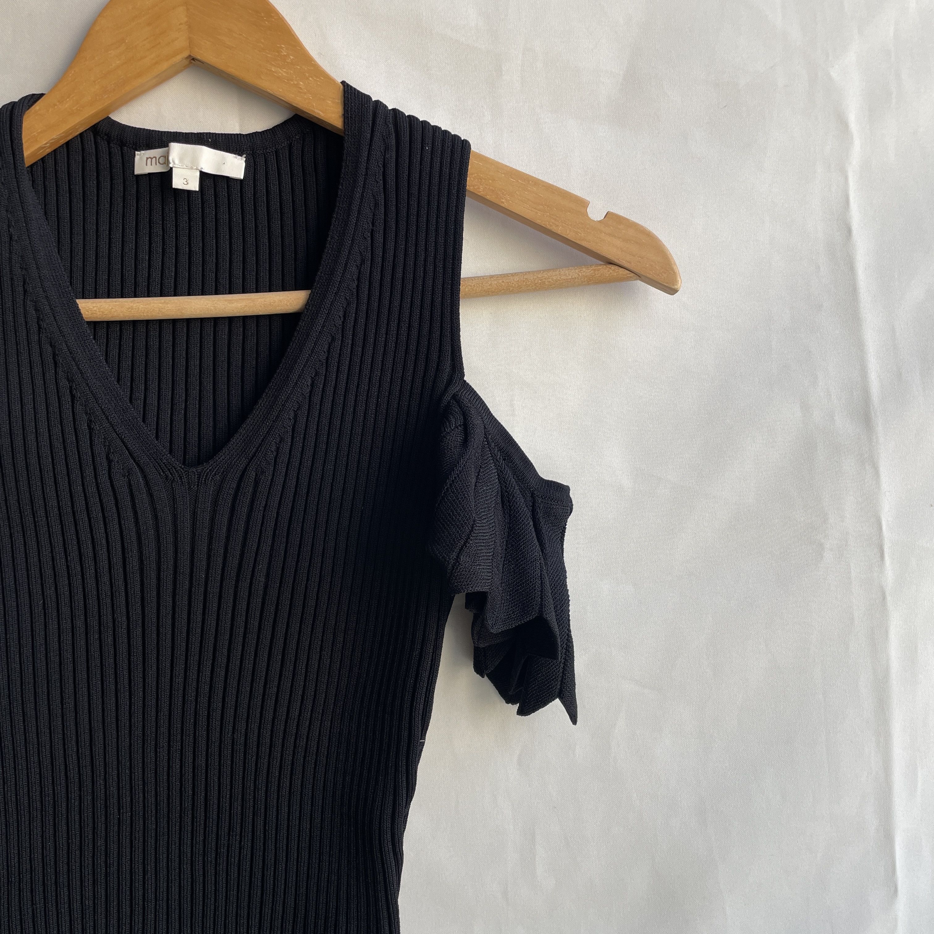 Maje Maje E17 Marion Ribbed Stretch Knitted Top Size 3 Size M / US 6-8 / IT 42-44 - 5 Thumbnail