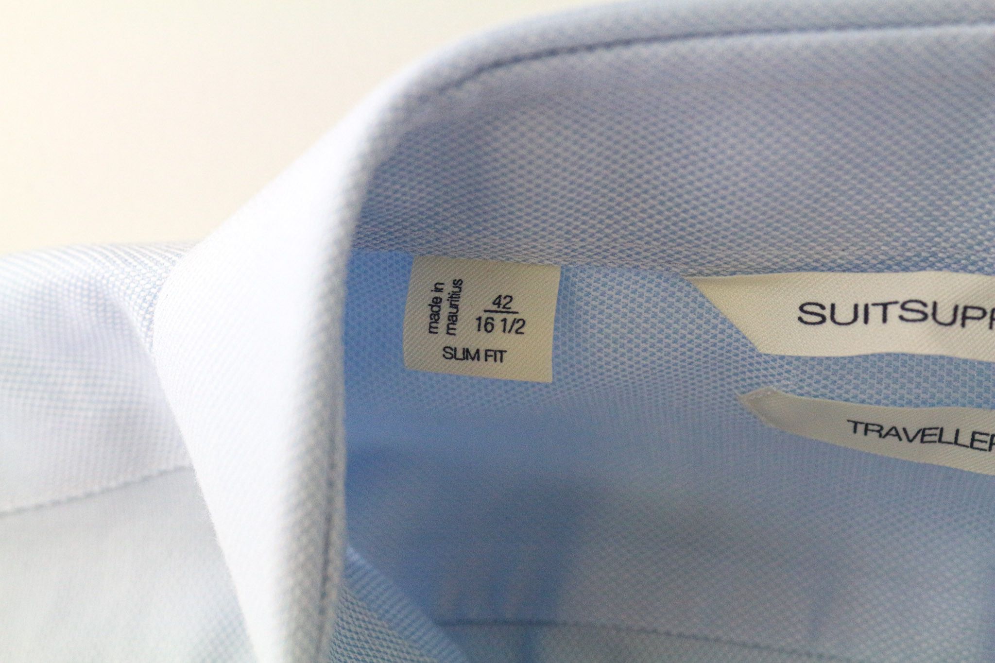 Suitsupply TRAVELLER 42/16 1/2 Slim Blue Cotton Shirt 78905 Size 42R - 5 Thumbnail