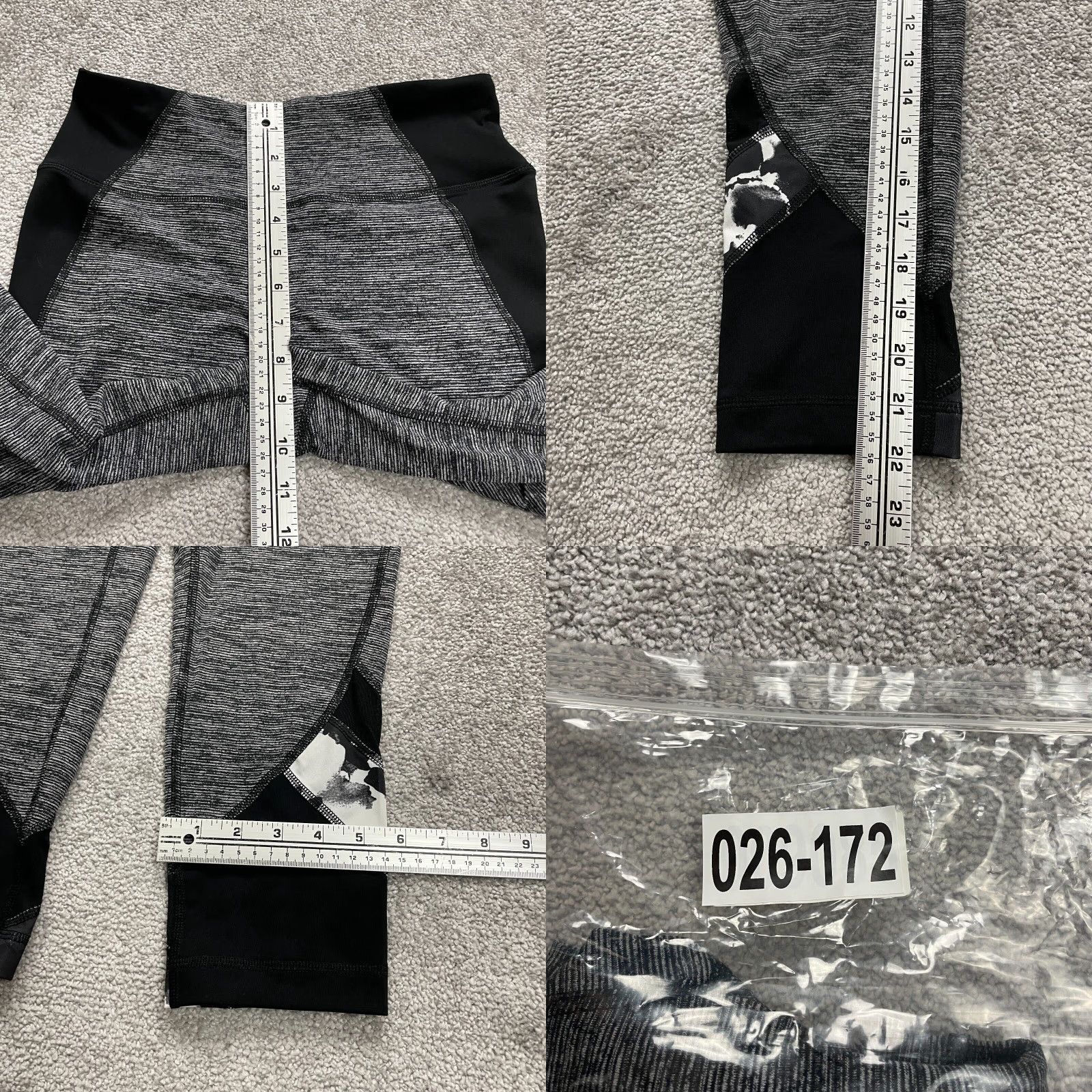 Vintage 90 Degrees By Reflex Cropped Leggings Womens Small Gray Black Active Yoga 26x22 Size 28" / US 6 / IT 42 - 8 Thumbnail