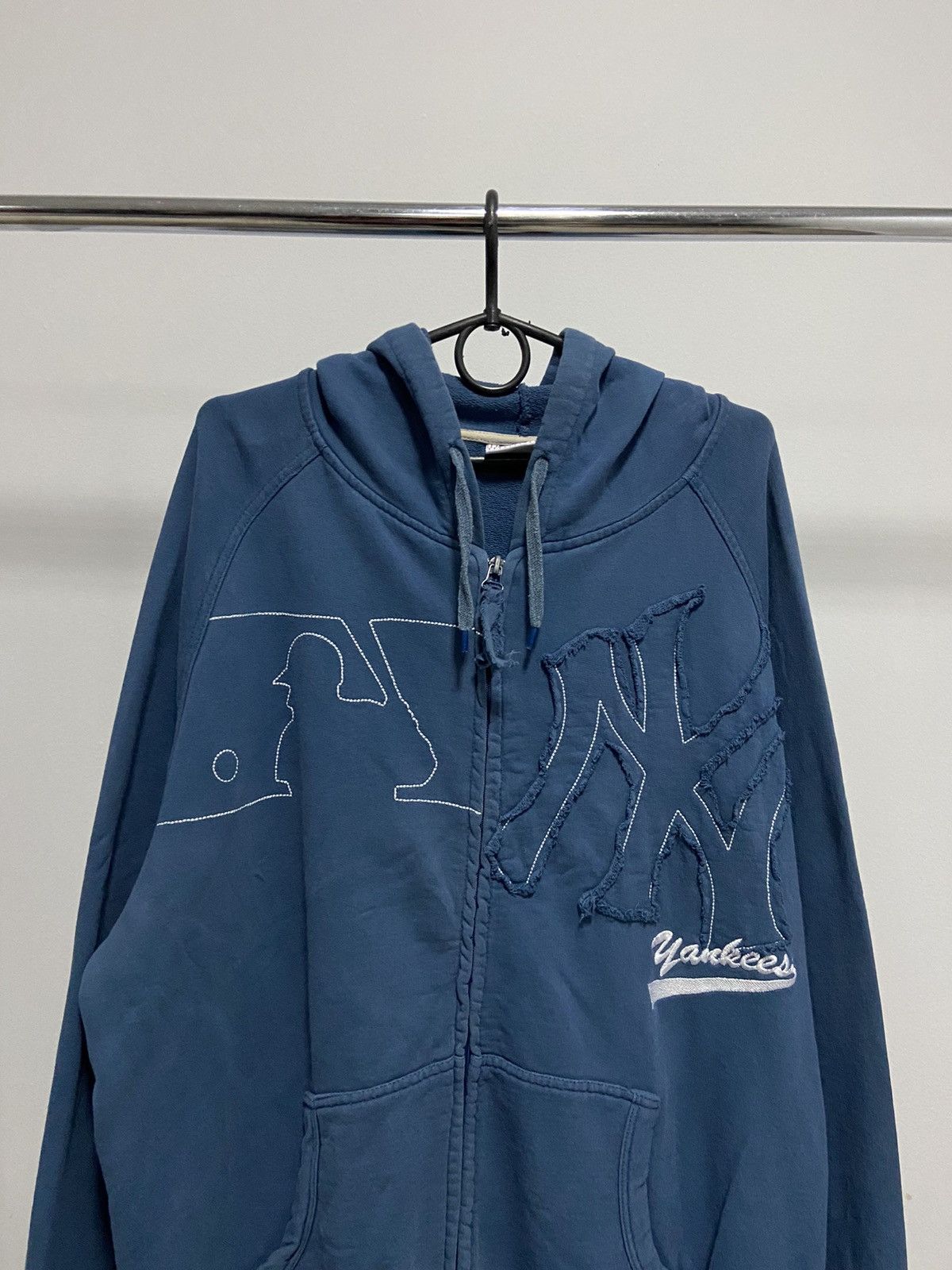 New York Yankees × Vintage New York Yankees zip Hoodie Vintage Big Logo Baseball Size US XL / EU 56 / 4 - 3 Thumbnail
