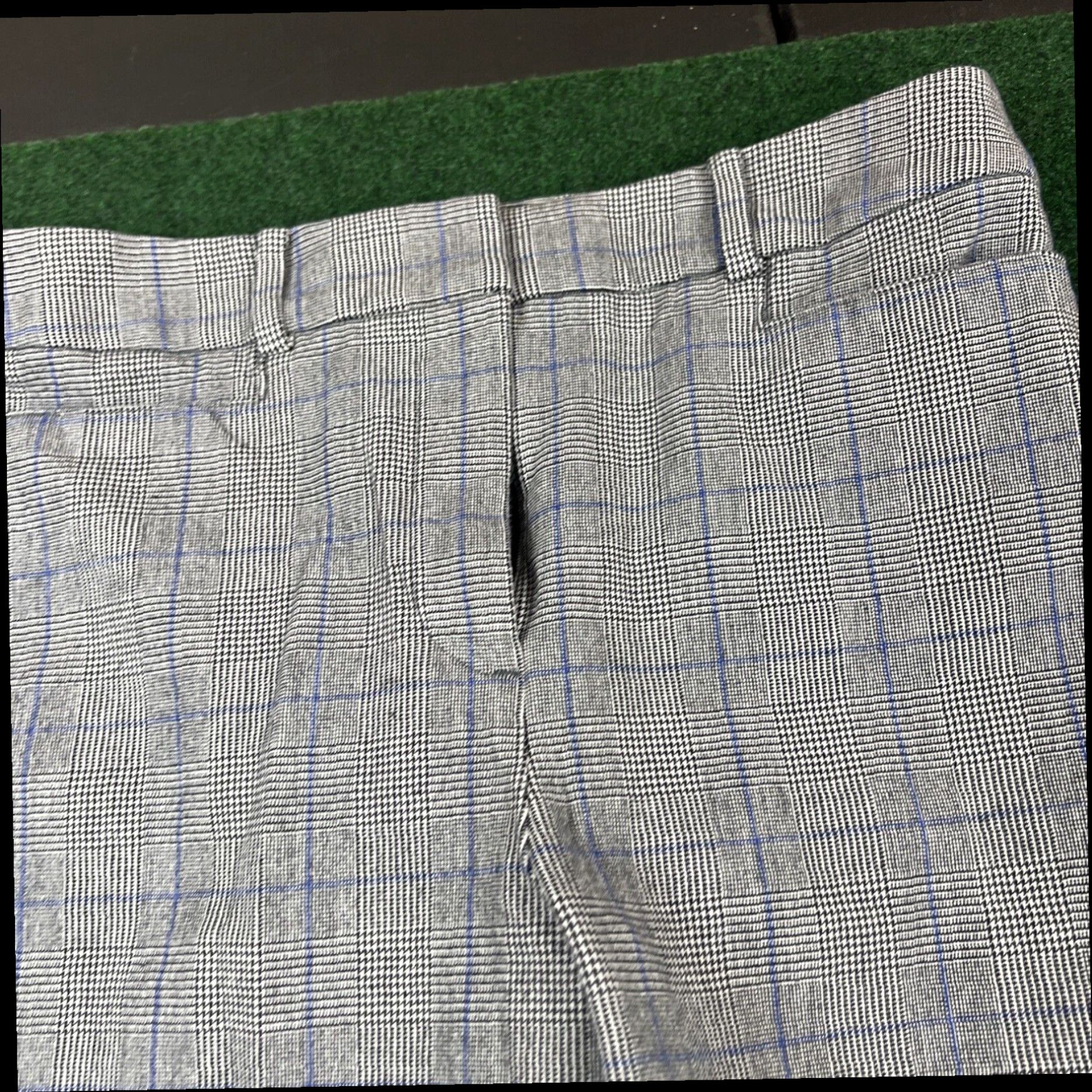 Ann Taylor LOFT Ann Taylor Womens Dress Pants Size 8 30x26 Gray Blue Striped Checkered Size 30" / US 8 / IT 44 - 4 Thumbnail