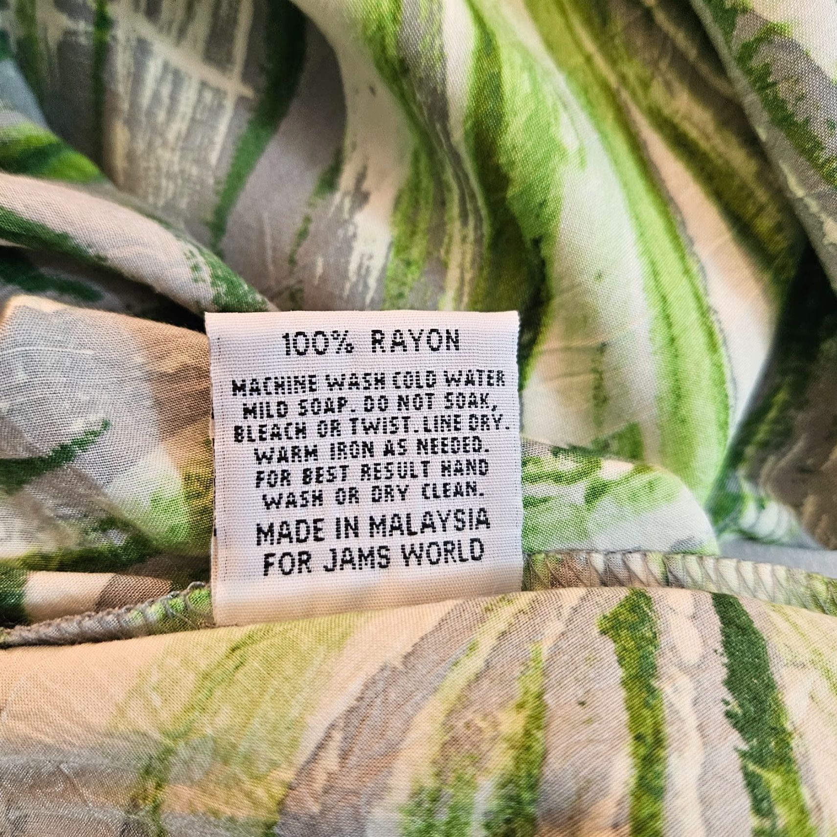 Jams World Jams World Dress Womens XL Green Gray Palm Print Rayon Scoop Neck Dress Shirt? Size XL / US 12-14 / IT 48-50 - 6 Thumbnail