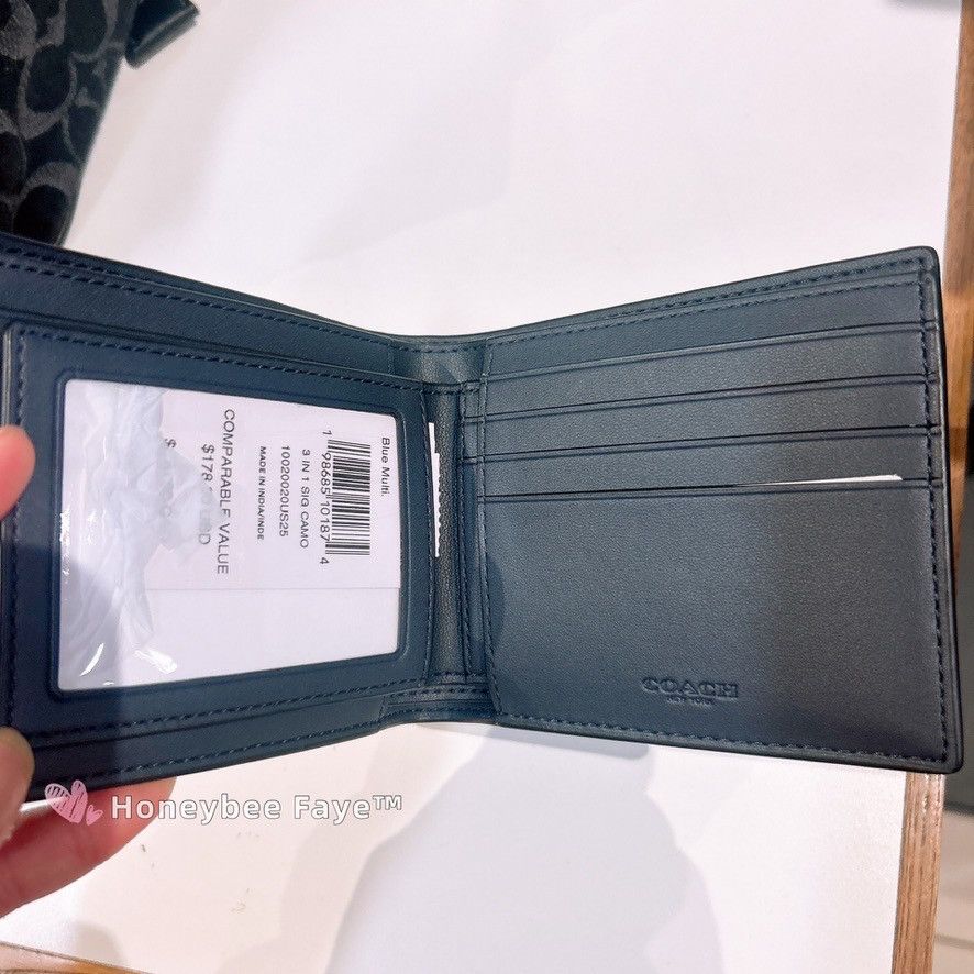 Coach NWT Coach MEN's 3-In-1 Wallet In Signature Camo Print CW232 Size ONE SIZE - 5 Thumbnail