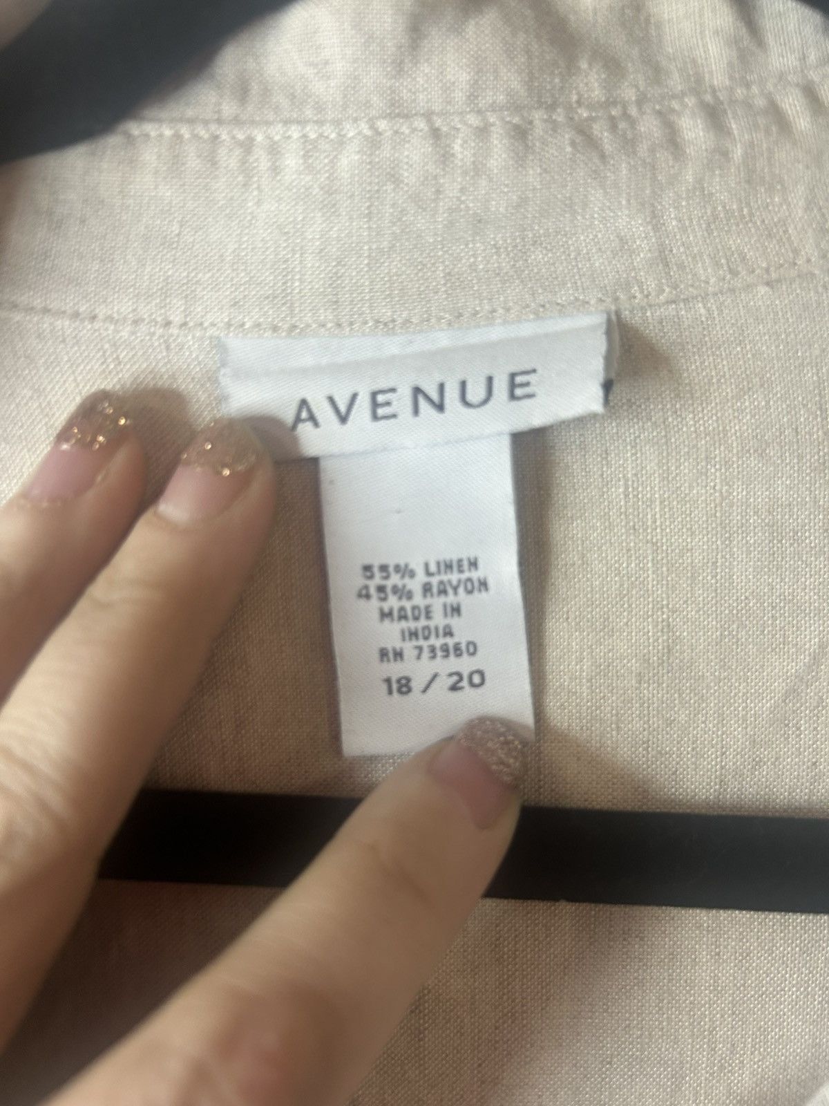 Avenue Avenue Size 18 Beige Linen Blend Down Blouse, Long Fitted Size XXL / US 16-18 / IT 52-54 - 5 Thumbnail