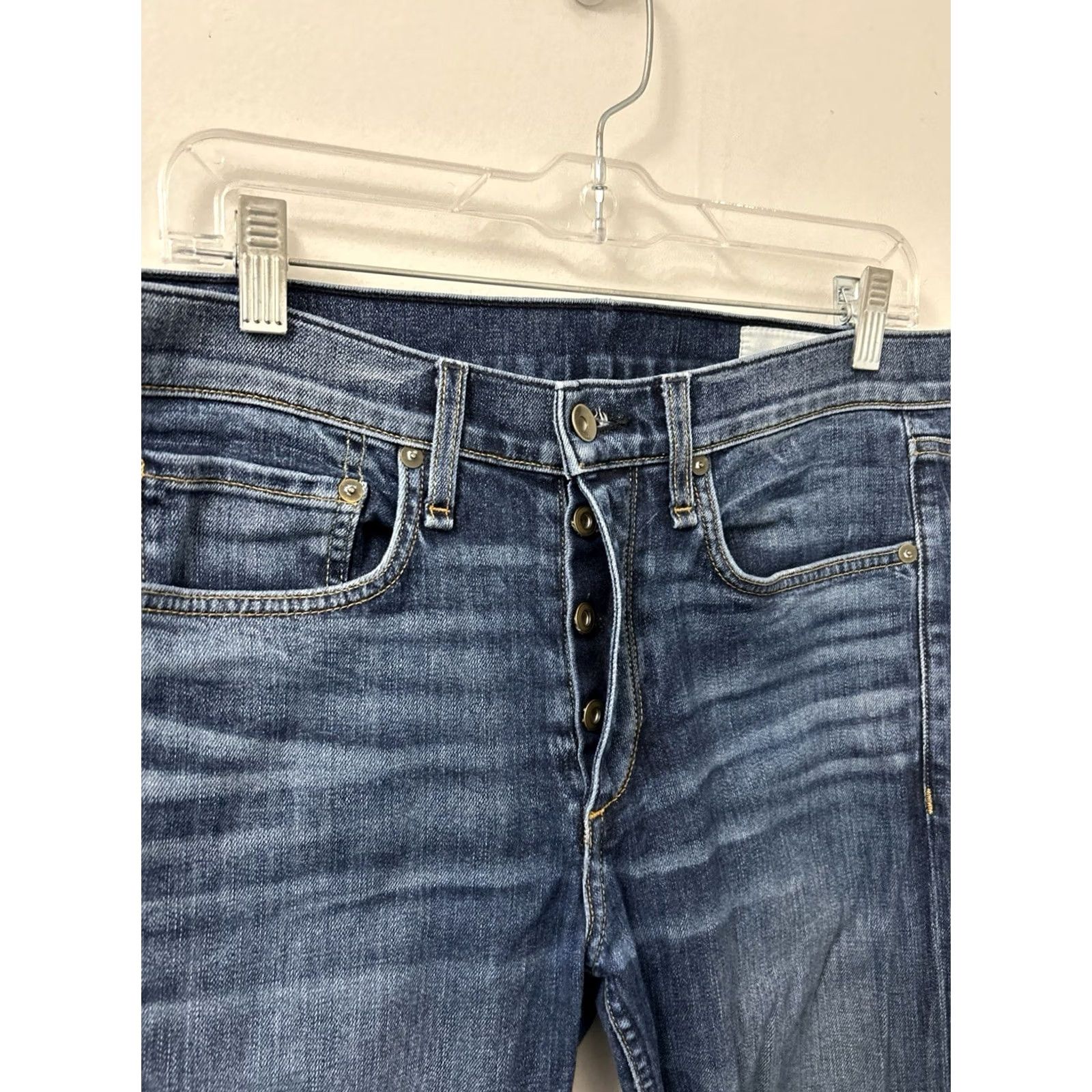 Rag & Bone Rag & Bone Jeans Slim Fit 2 Mens 29x32 Denim Blue Dark Wash Button Fly 5-Pocket Cotton Blend PU Stretch Regular Inseam 32 USA Made China Vintage: No Size US 29 - 5 Thumbnail