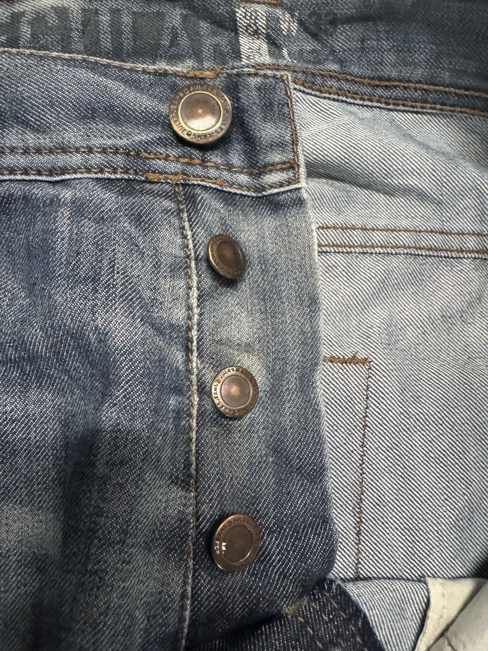 Kapital THRASHED Japanese Jules Denim Regular Faded Distress Ripped Size US 34 / EU 50 - 10 Thumbnail