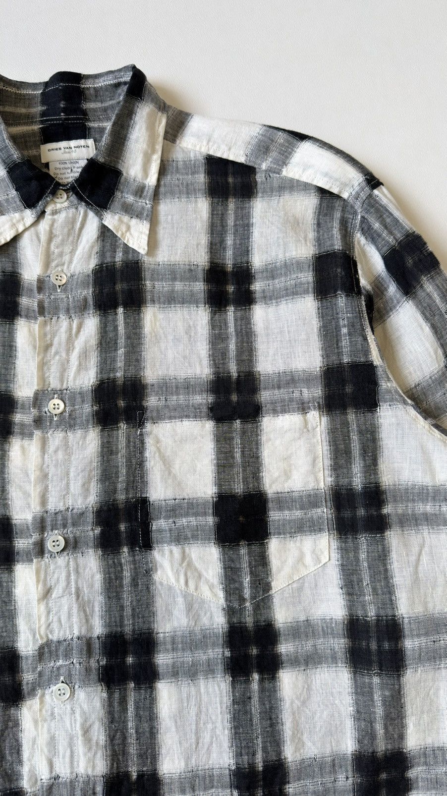 Dries Van Noten Early 2000s ‘Cobweb Weave’ Check Shirt Size US M / EU 48-50 / 2 - 9 Thumbnail