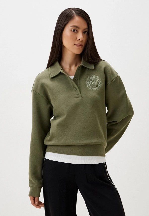Lacoste Lacoste Kadın Relaxed Fit Polo Yaka Haki Sweatshirt Size XS / US 0-2 / IT 36-38 - 1 Thumbnail