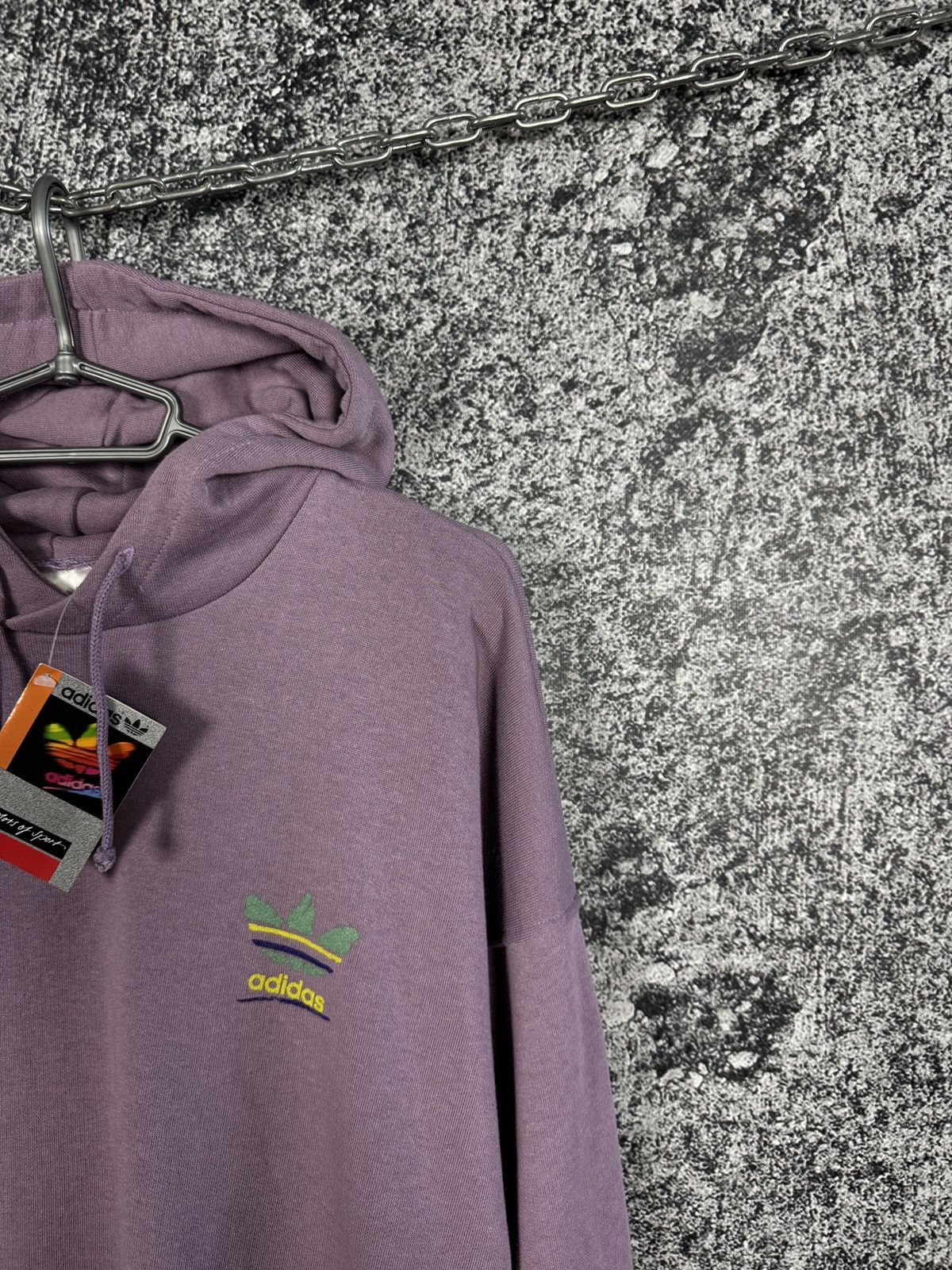 Adidas Vintage 90s Adidas Hoodie Purple Trefoil Logo Pullover Sz M Size US M / EU 48-50 / 2 - 2 Thumbnail