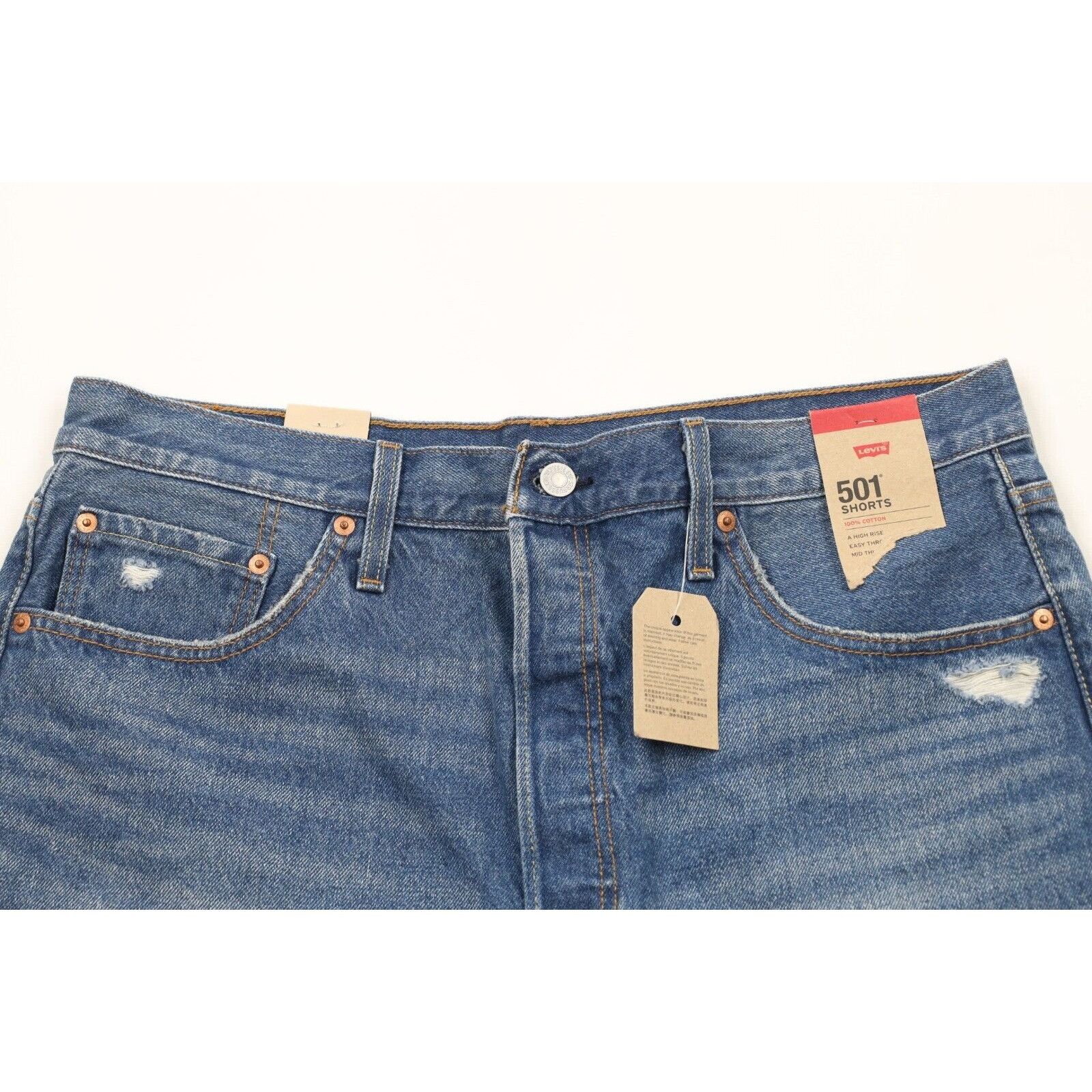 Levi's New Levis 501 Original Fit Button Fly Cut Off Denim Shorts Size US 34 / EU 50 - 2 Thumbnail