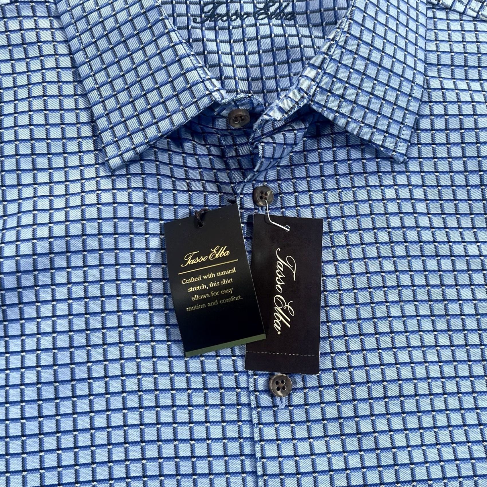 Tasso Elba Tasso Elba Dress Shirt Mens 2XL Blue Regular Brand New with Tags Size 48R - 2 Thumbnail