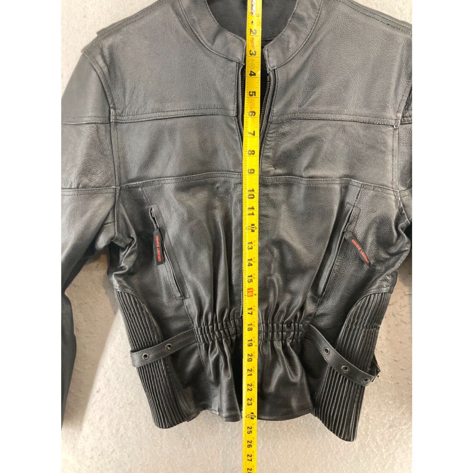 Vintage Vance Leather Jacket Womens Small Black Motorcycle Jacket Size S / US 4 / IT 40 - 3 Thumbnail