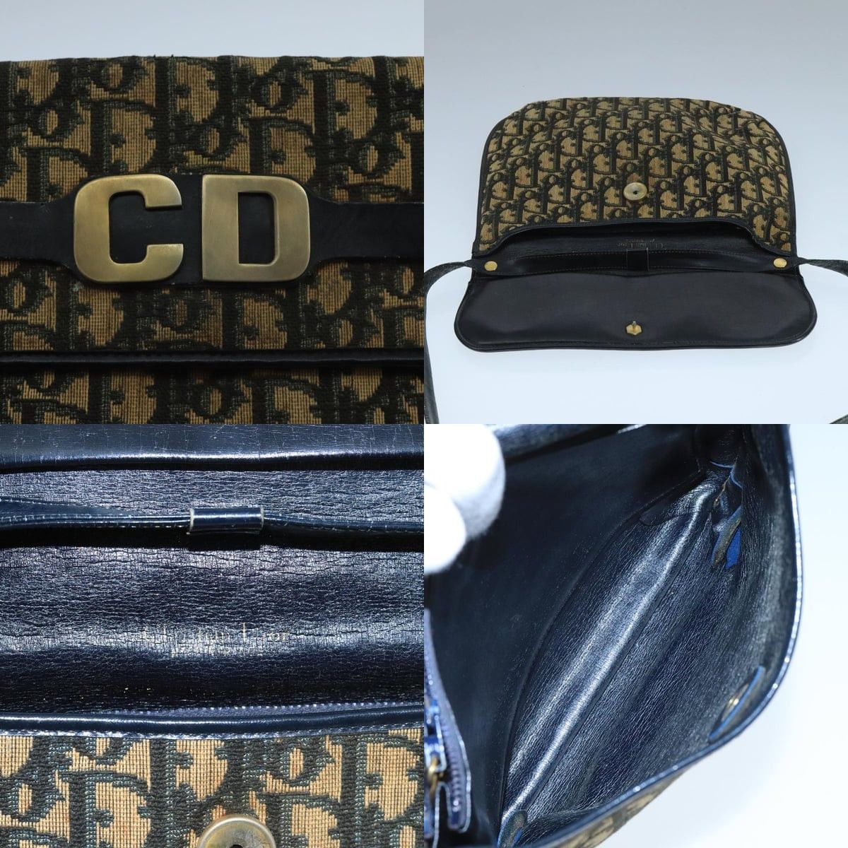 Dior DIOR Trotter Canvas Shoulder Bag Navy Size ONE SIZE - 11 Thumbnail