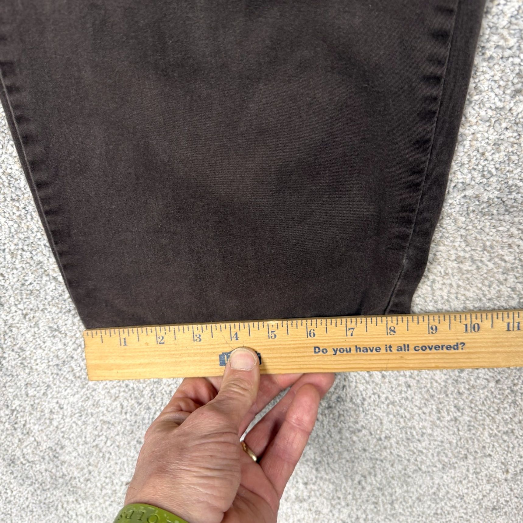 Vintage Christopher & Banks Pants Womens 14 Chino Straight Comfort Waist Brown 36 Inseam 27.5 in Twill Cotton Spandex Casual Pockets Zip Button Flat Front Size 36" / US 14 / IT 50 - 3 Thumbnail