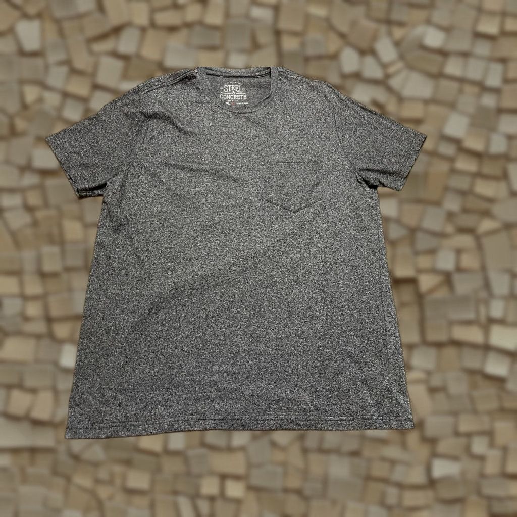Vintage Steel & Concrete Shirt Men L Gray Pocket Round Neck T-Shirt, Short Sleeve, Solid, Regular Fit, Casual Gift Size US L / EU 52-54 / 3 - 1 Thumbnail