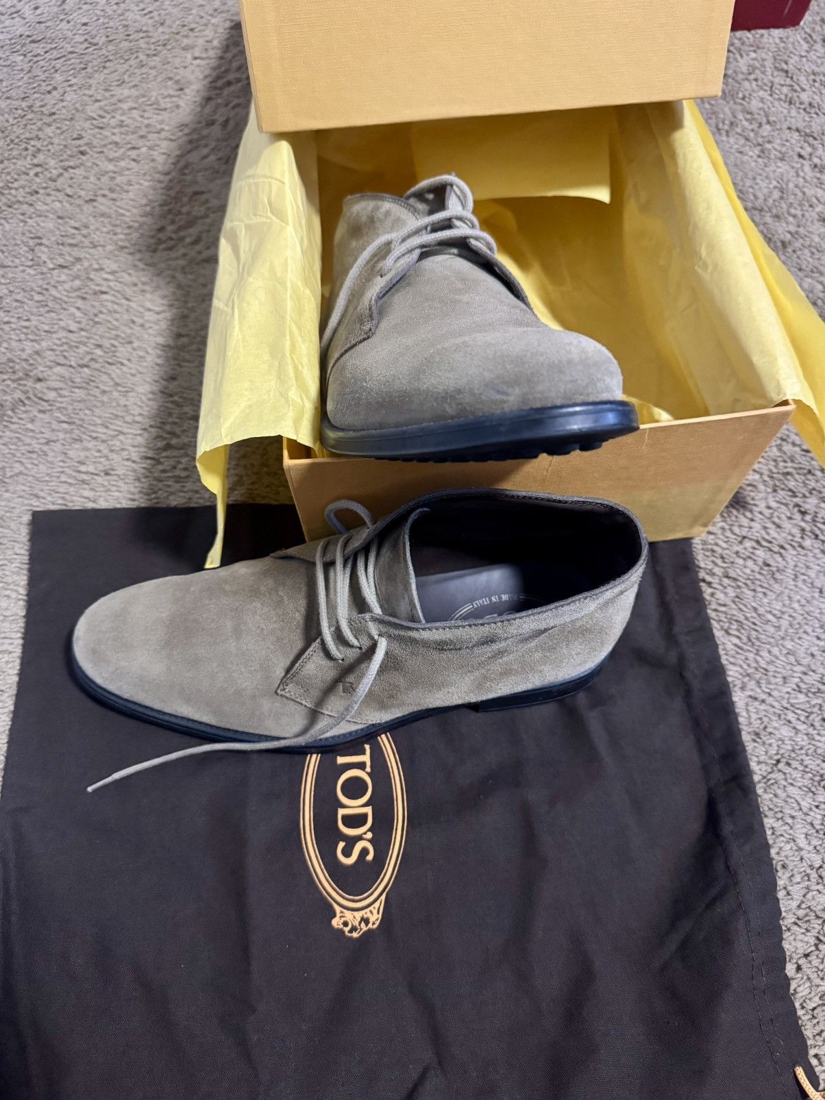 Tod's Tod’s Men’s Gray Suede Boots | Size 7 | Made in Italy Size US 7 / EU 40 - 1 Thumbnail