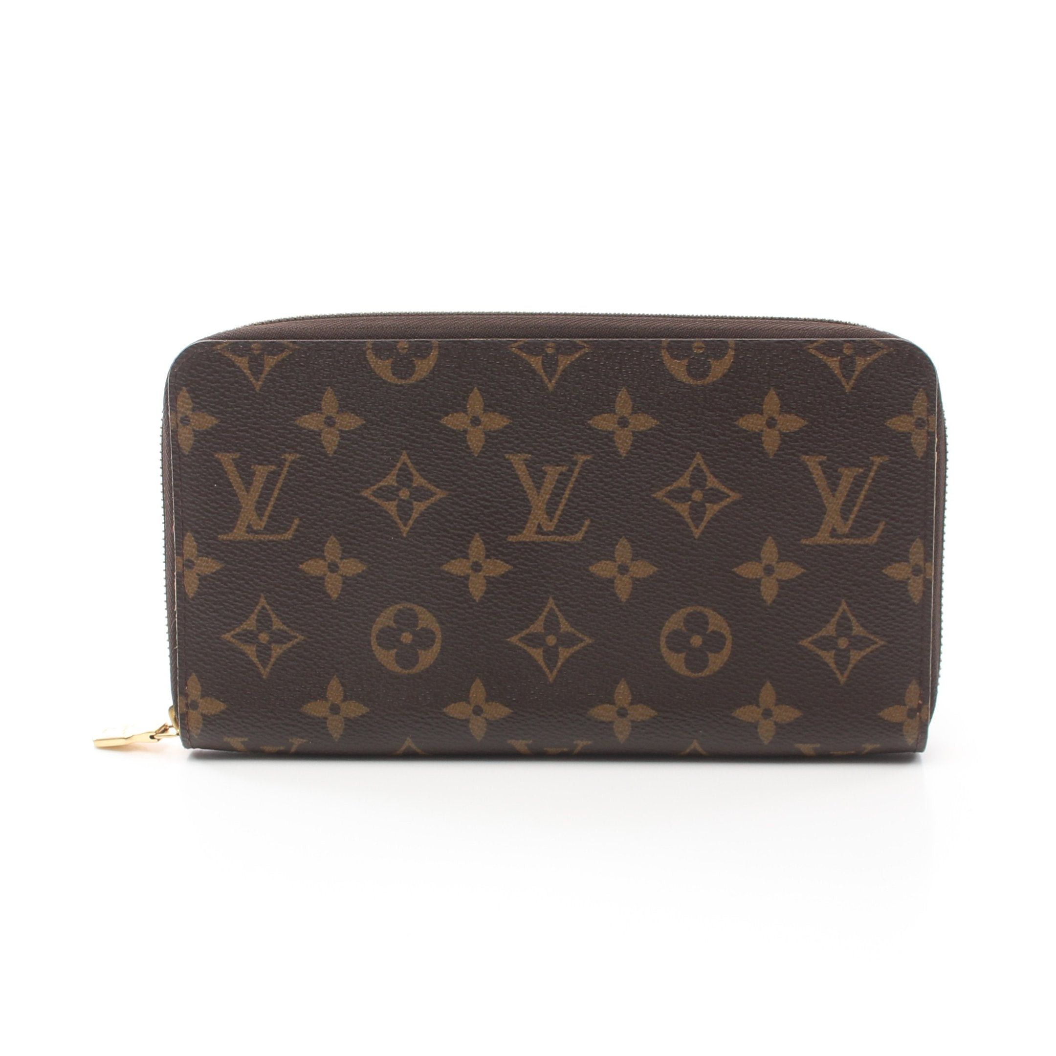 Louis Vuitton Zippy Organizer Monogram Round Zipper Long Wallet Brown