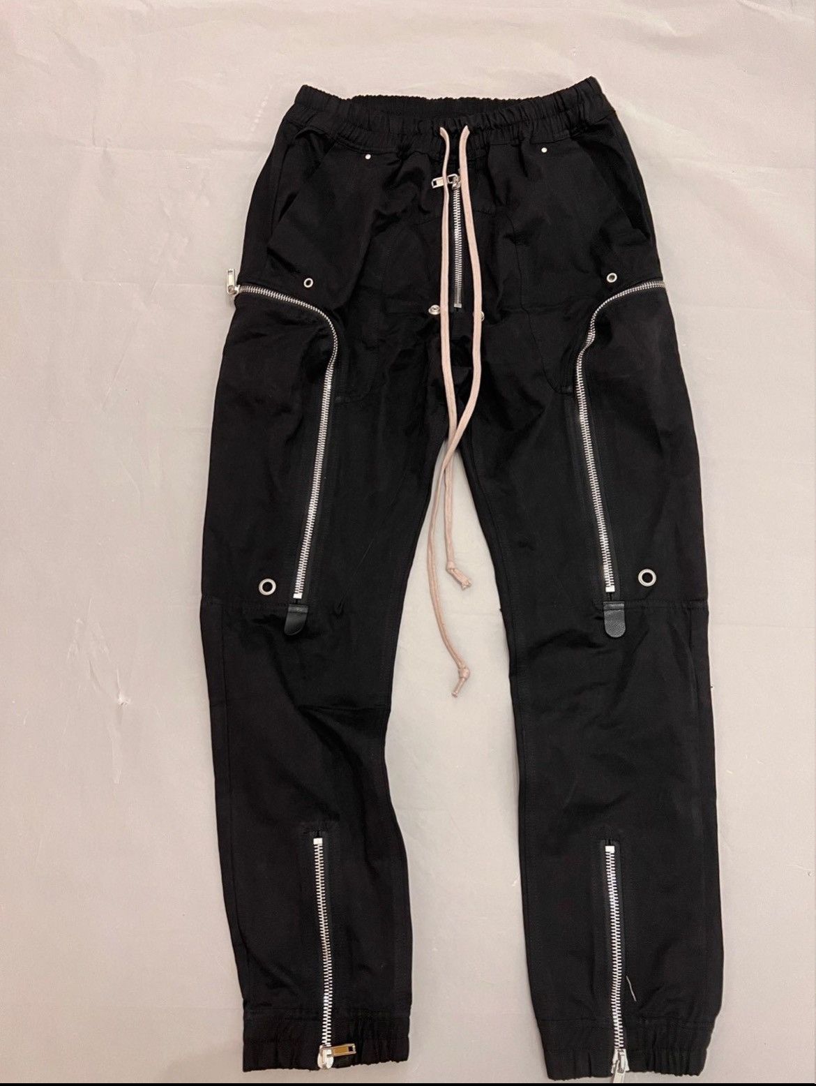 image of Rick Owens Strobe F/w 2022 Black Bauhaus Zippered Pantsrock, Men's (Size 38)