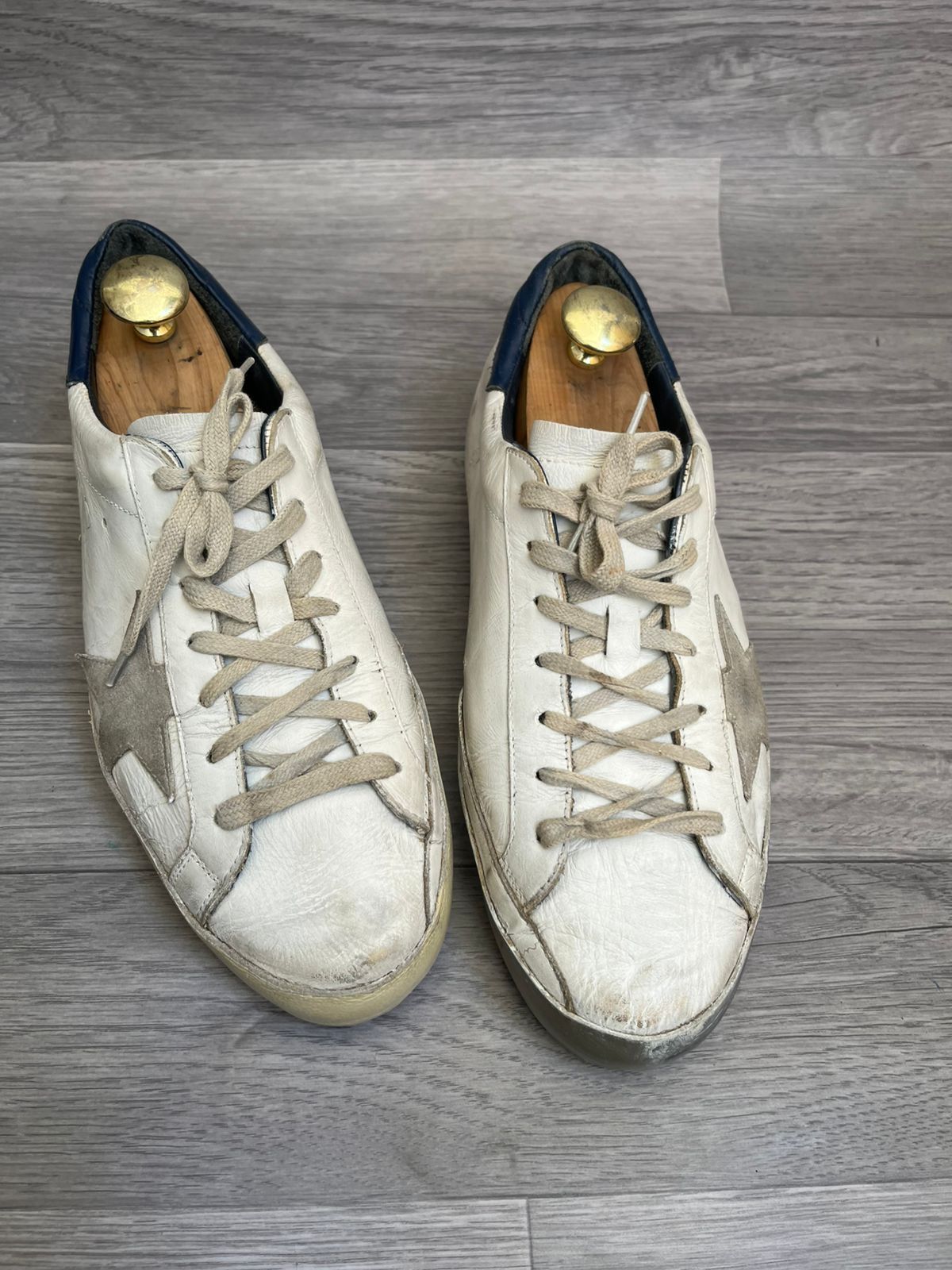 Golden Goose Superstar Low-Top Distressed Sneakers Sz 42
