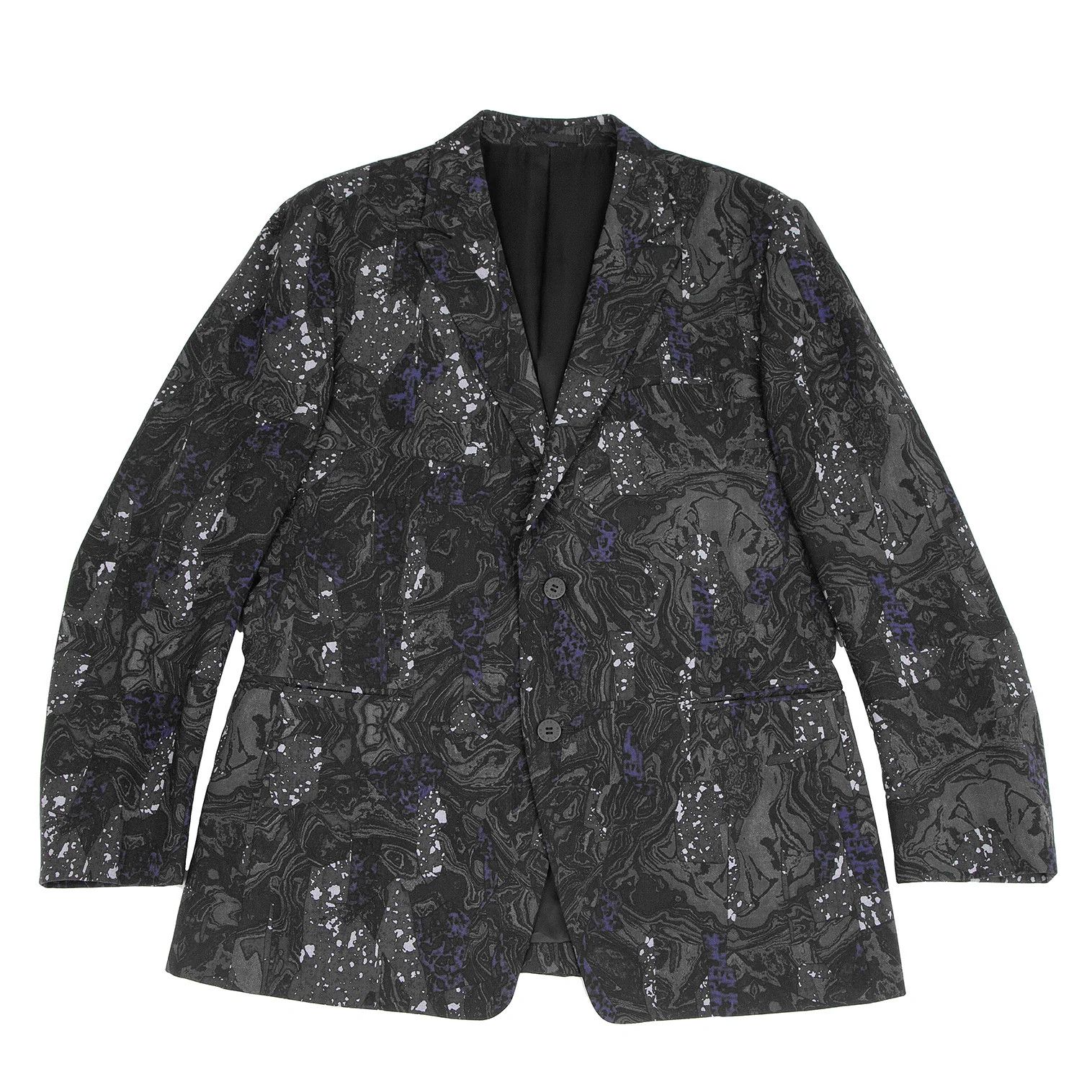 Issey Miyake Wool Marble Print Jacket in Black and Gray Size US XL / EU 56 / 4 - 1 Thumbnail