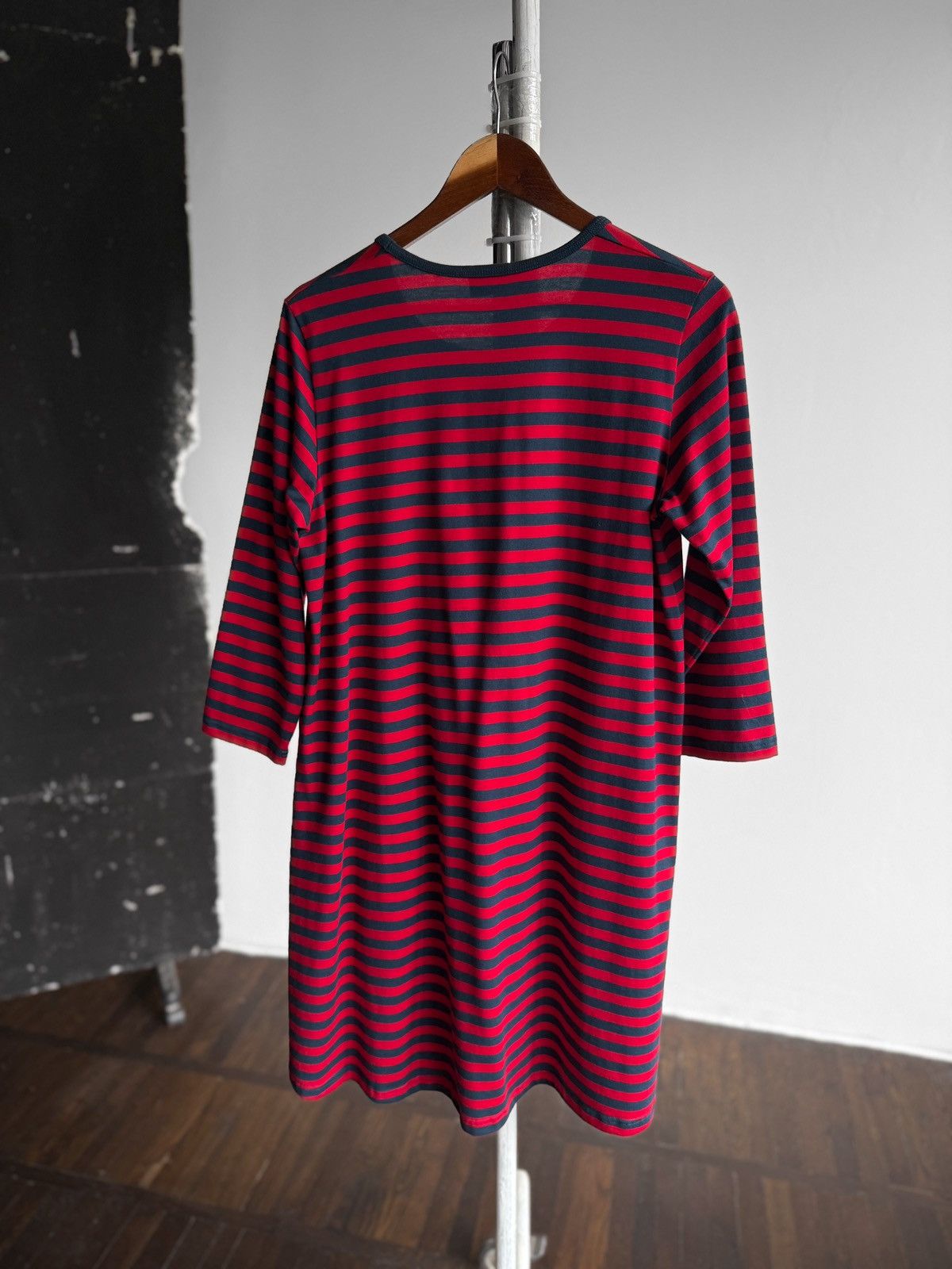 Marimekko Marimekko Red Navy Striped Dress 3/4 Sleeve Round Neck Size M / US 6-8 / IT 42-44 - 3 Thumbnail