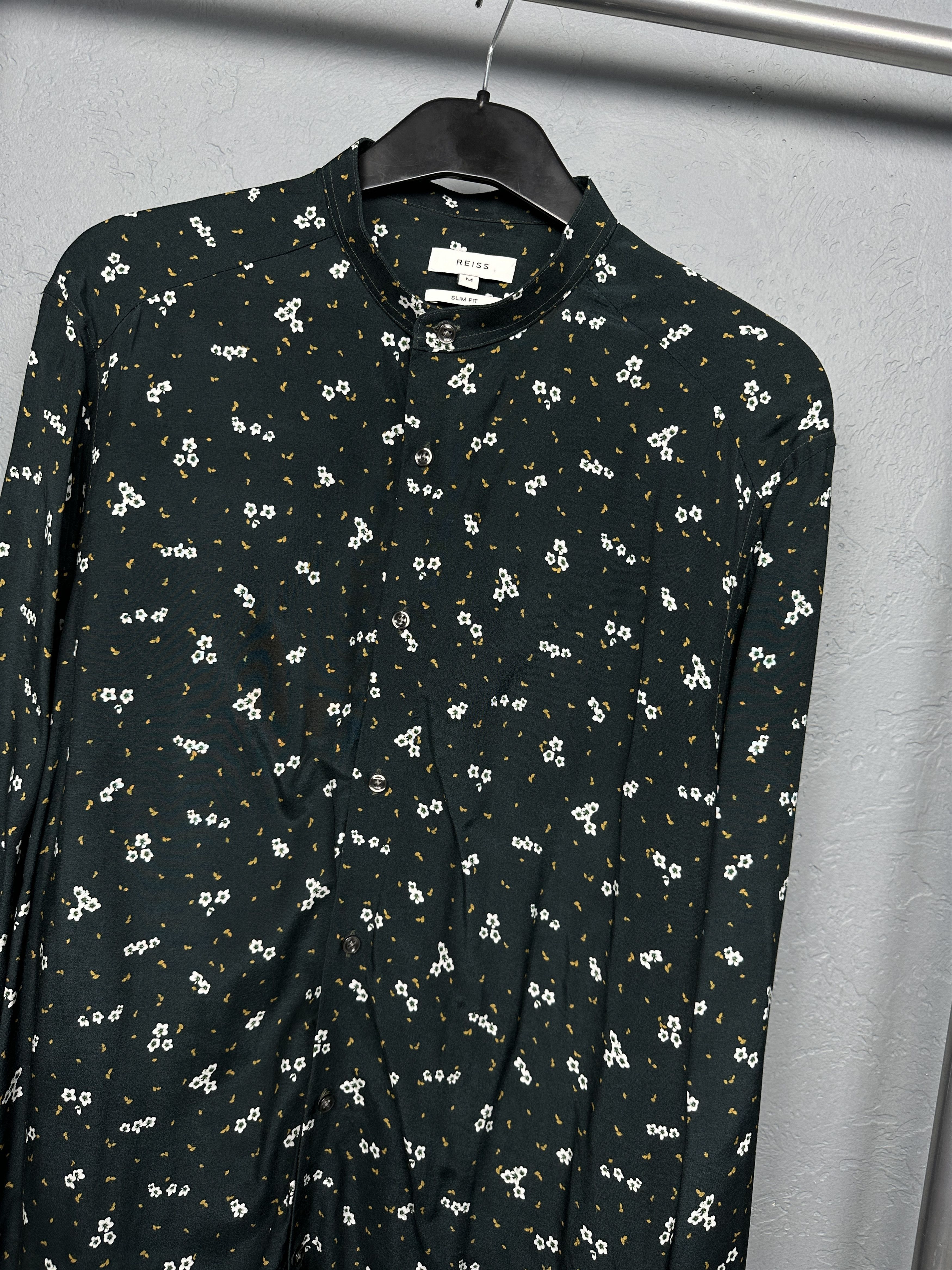 Reiss Reiss Mens Long Sleeve Floral Print Shirt Slim Fit Size US M / EU 48-50 / 2 - 2 Thumbnail