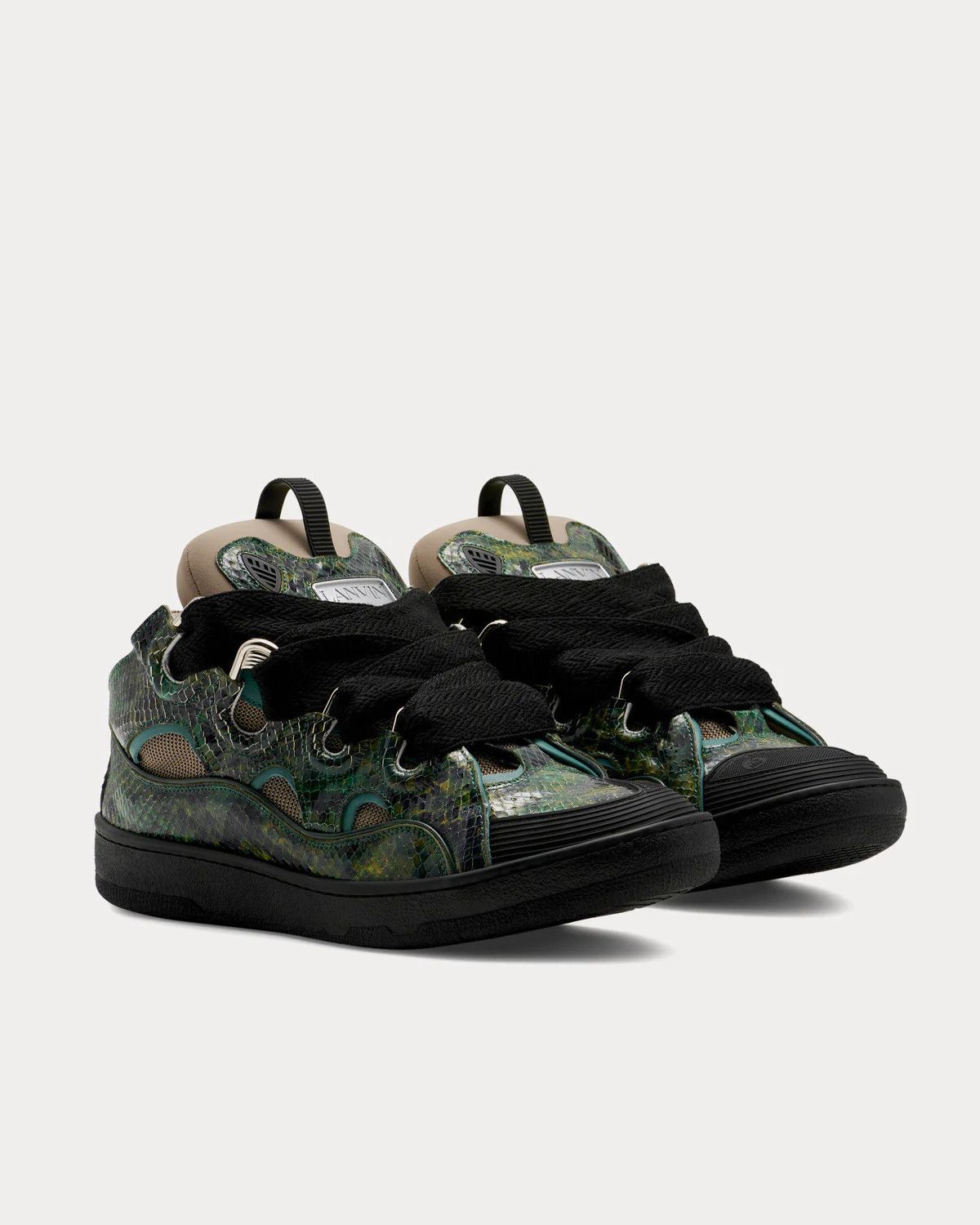 Lanvin o1w1db10824 Leather Curb Sneakers in Multicolor Size US 12 / EU 45 - 3 Thumbnail
