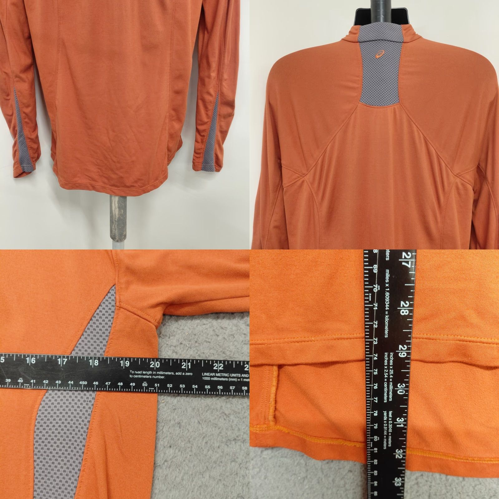 Asics ASICS Shirt Women's Medium Orange 1/4 Zip Base Layer High Neck Long Sleeve Athletic Activewear Women Mens? Size M / US 6-8 / IT 42-44 - 8 Thumbnail