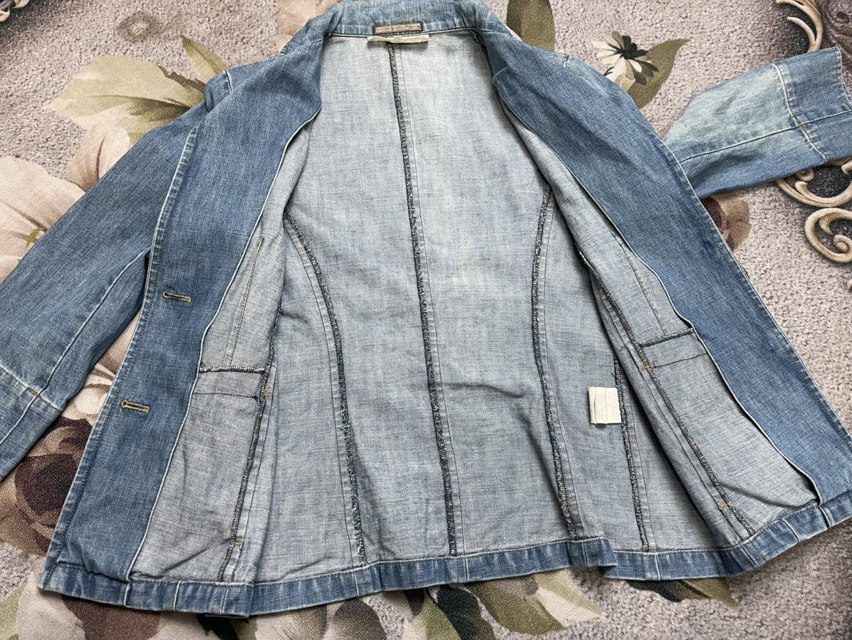 Japanese Brand Vintage Ined Yohji Yamamoto Faded Blazer Denim Size S / US 4 / IT 40 - 10 Thumbnail