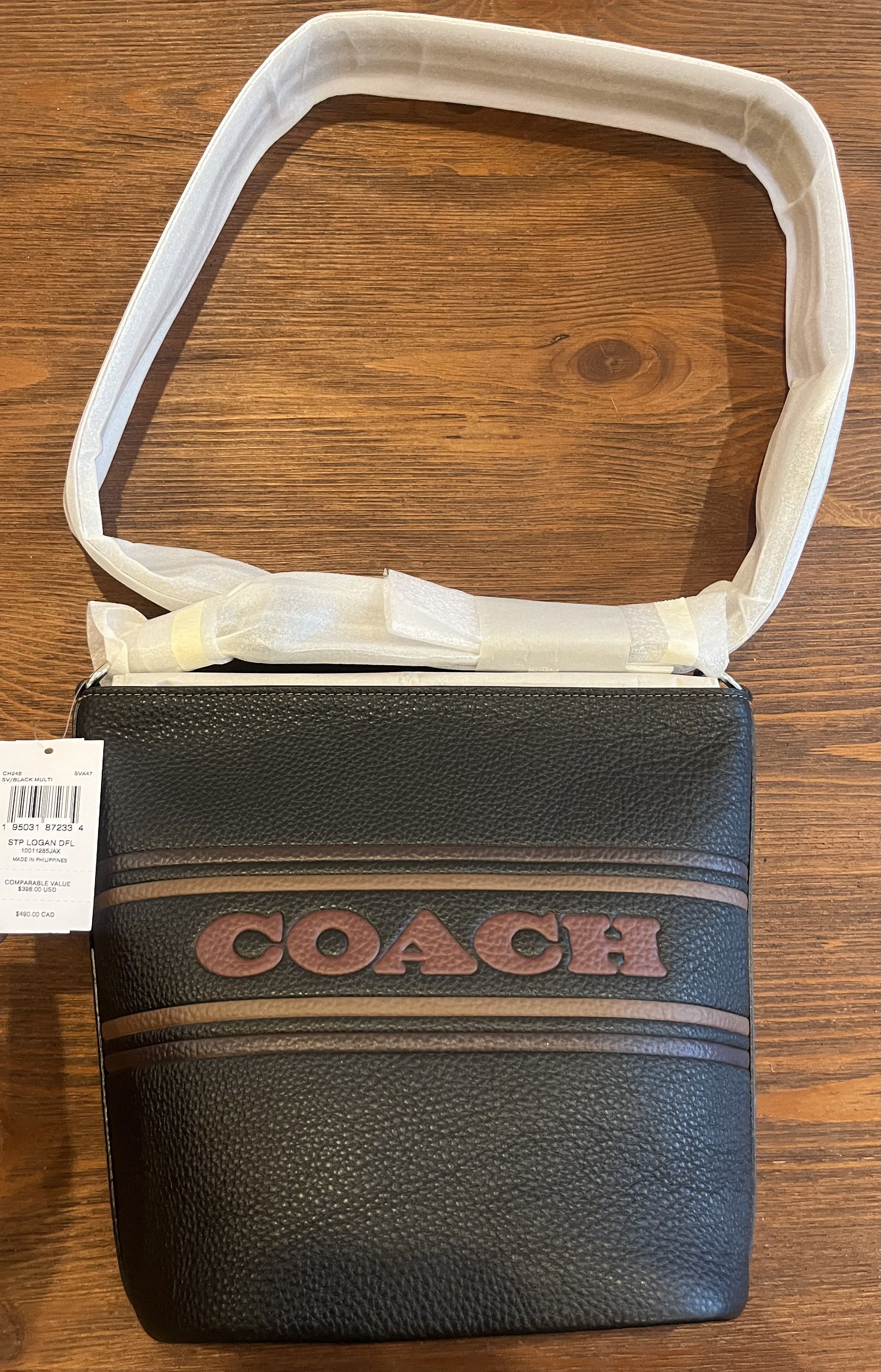 Coach Logan Duffle With Coach Stripe Women’s Silver/Black MULTI Size ONE SIZE - 4 Thumbnail