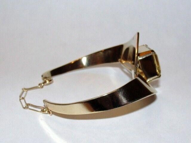 Other Israeli 14kt Gold Vermeil Sterling Smoky Quartz Bracelet Size ONE SIZE - 2 Thumbnail