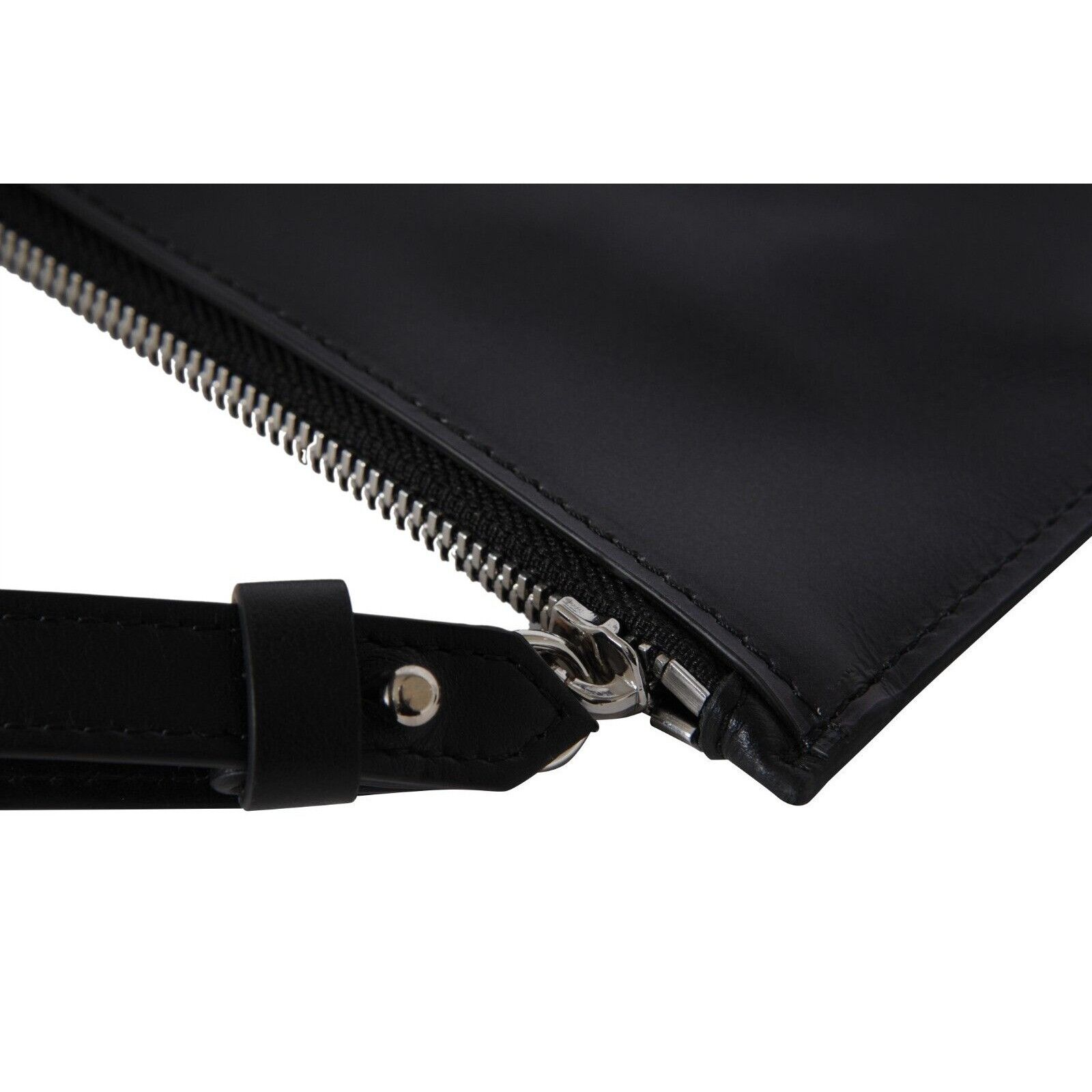 Marcelo Burlon Never Sleep Pouch Bag Black Leather Document Size ONE SIZE - 10 Thumbnail