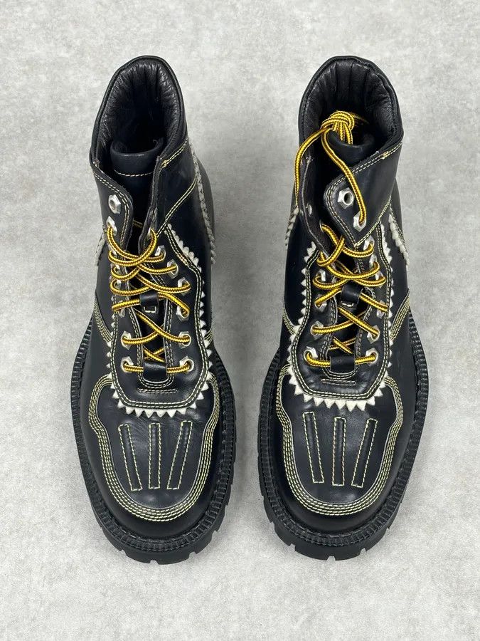 Dsquared2 2000s Dsquared2 Black Leather Contrast Stitch Boots Size US 8 / EU 41 - 4 Thumbnail