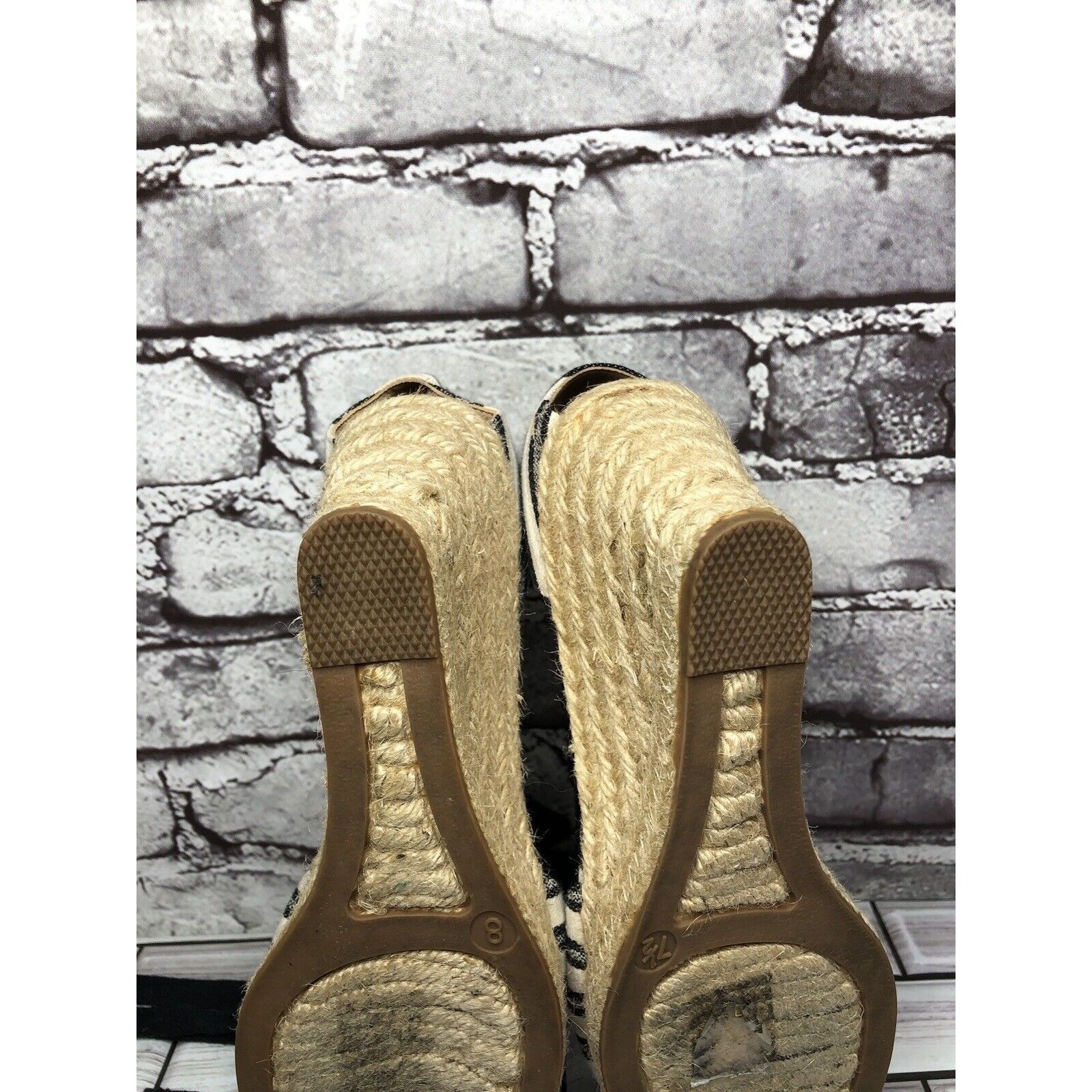 J.Crew J.CREW Eloise Blue Striped Fabric Espadrilles Wedge Ankle Wr Size US 7.5 / IT 37.5 - 8 Thumbnail