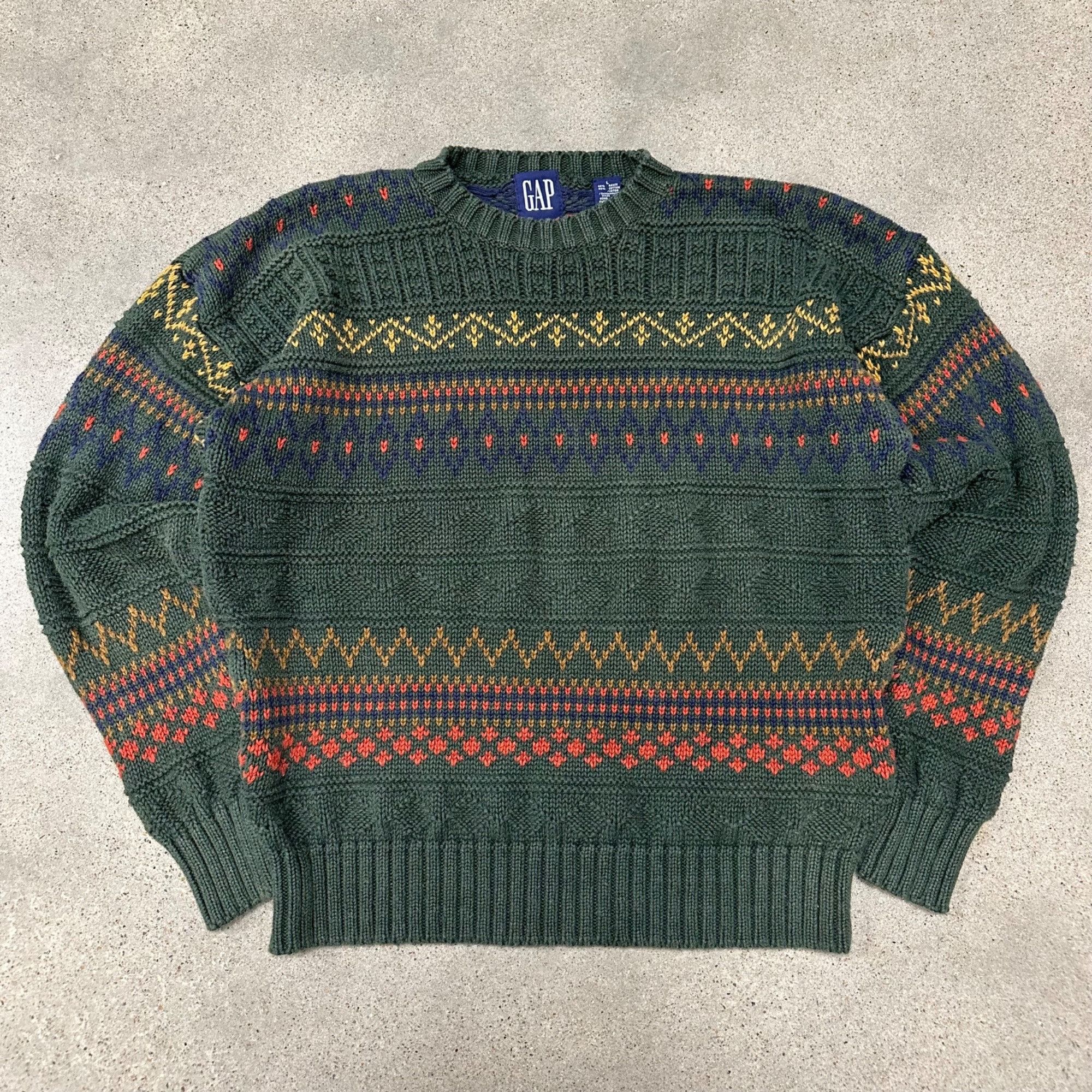 Gap × Vintage Vintage GAP Heavyweight Knit Sweater Size US L / EU 52-54 / 3 - 1 Thumbnail