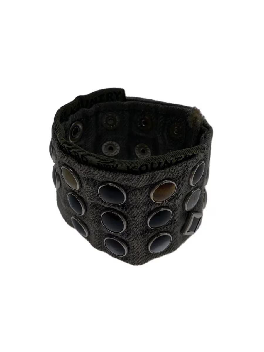 image of Kapital Studded Working Class Hero Bracelet in Grey, Men's