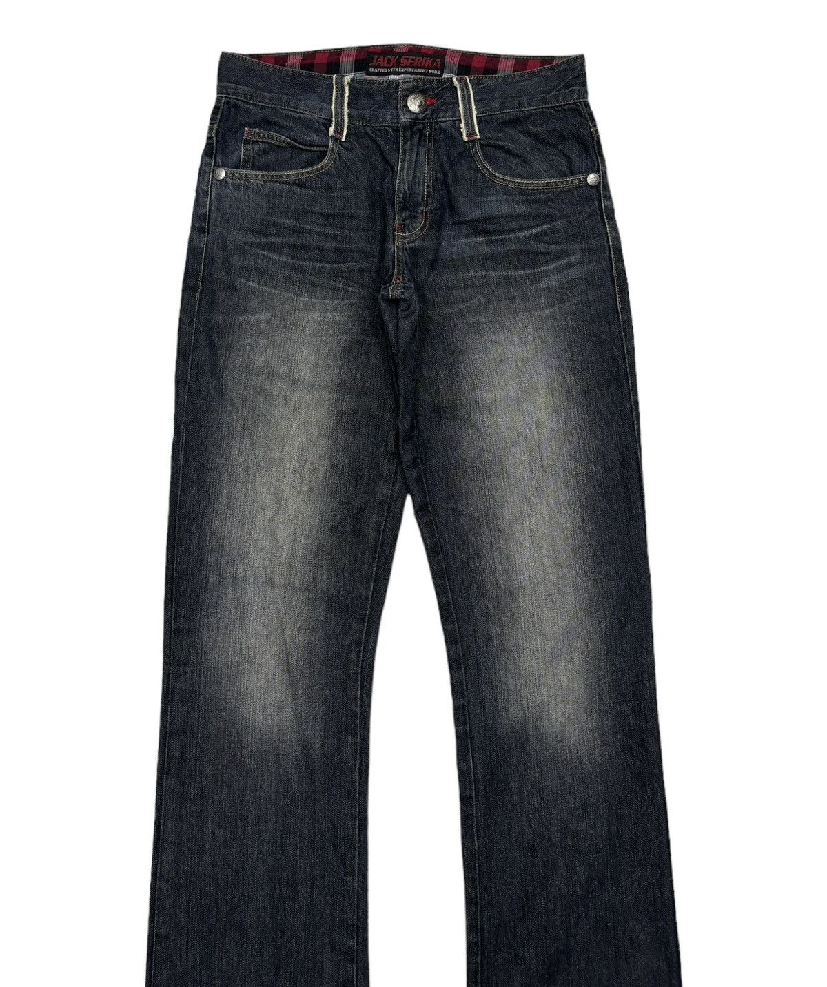 If Six Was Nine 🔥JACK SERIKA SKULL BONES FLARE JEANS DISTRESSED Size US 30 / EU 46 - 4 Thumbnail