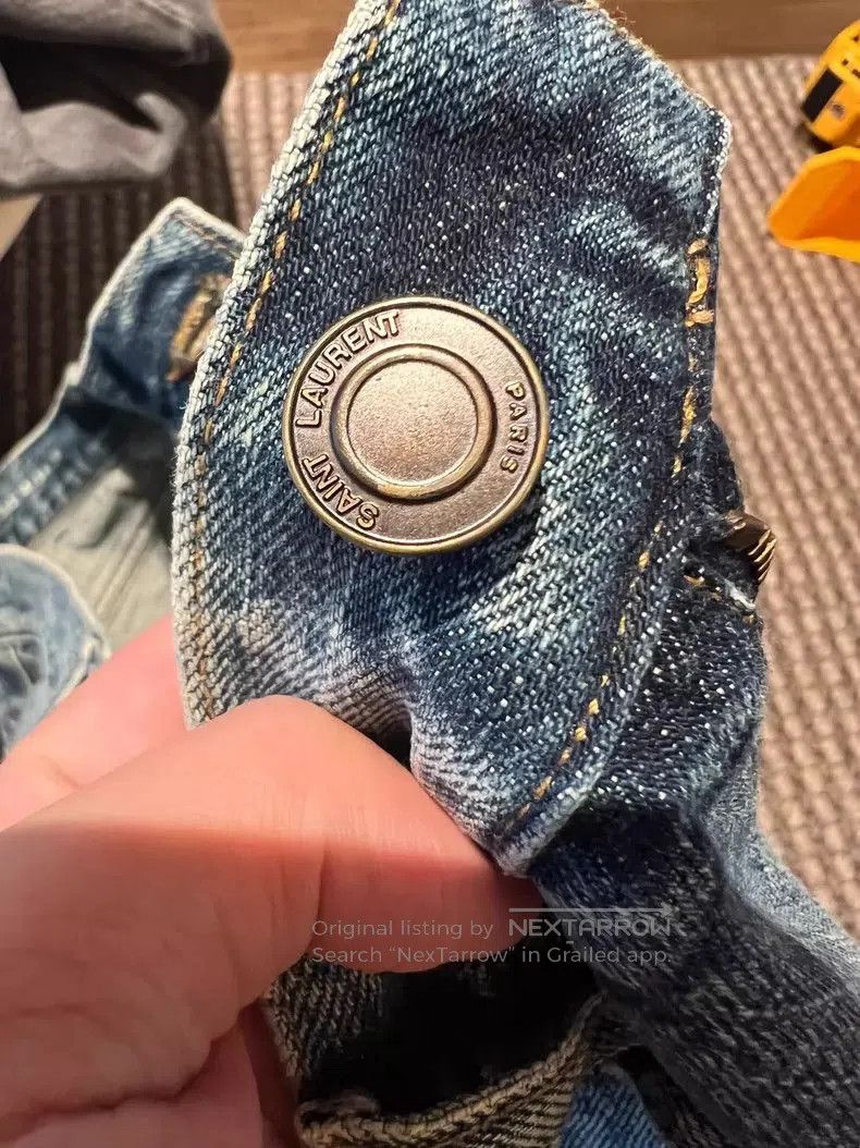 Yves Saint Laurent YSL SLP D02 Distressed Denim Jeans. Size US 27 - 7 Thumbnail