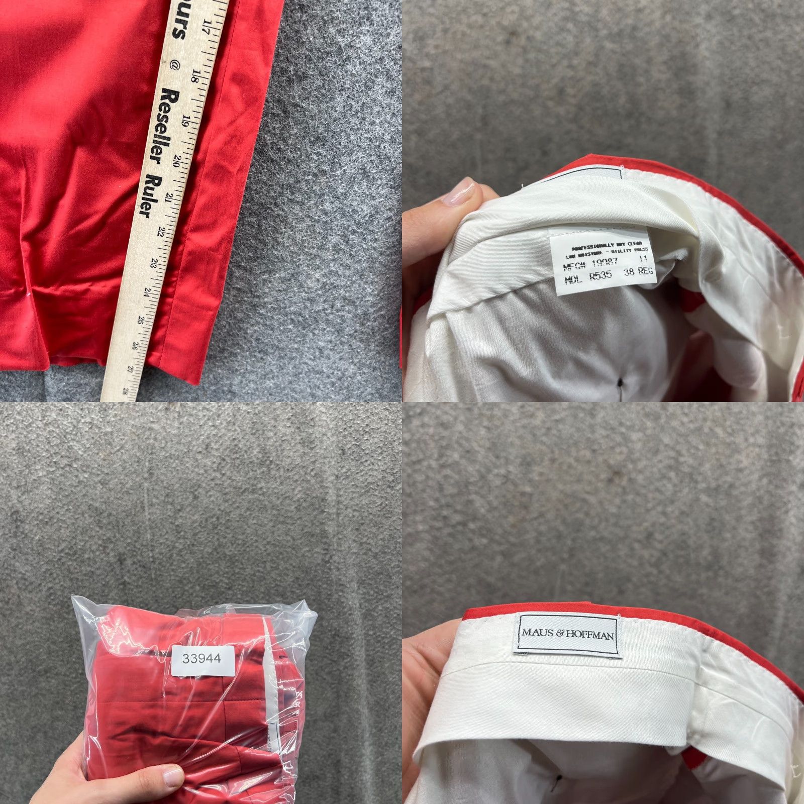 Vintage Maus & Hoffman Dress Pants Mens 38 Regular Red Slacks Flat Front Cotton Blend Dress Pants Mens 38 Regular Red Size US 38 / EU 54 - 8 Thumbnail