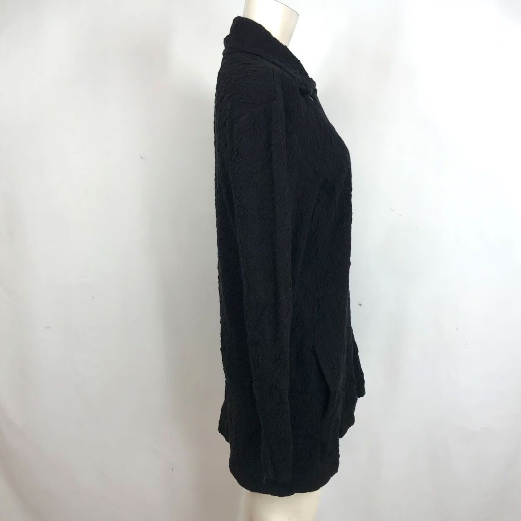 Eileen Fisher EILEEN FISHER Jacket Womens M Black Snap Closure Collared Textured Casual Size M / US 6-8 / IT 42-44 - 4 Thumbnail