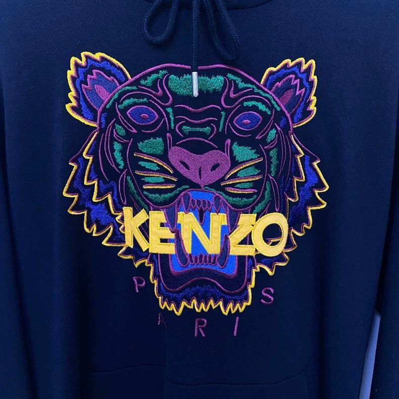 Kenzo KENZO Tiger Head Embroidered Printed Hoodie, Black Size US L / EU 52-54 / 3 - 4 Thumbnail