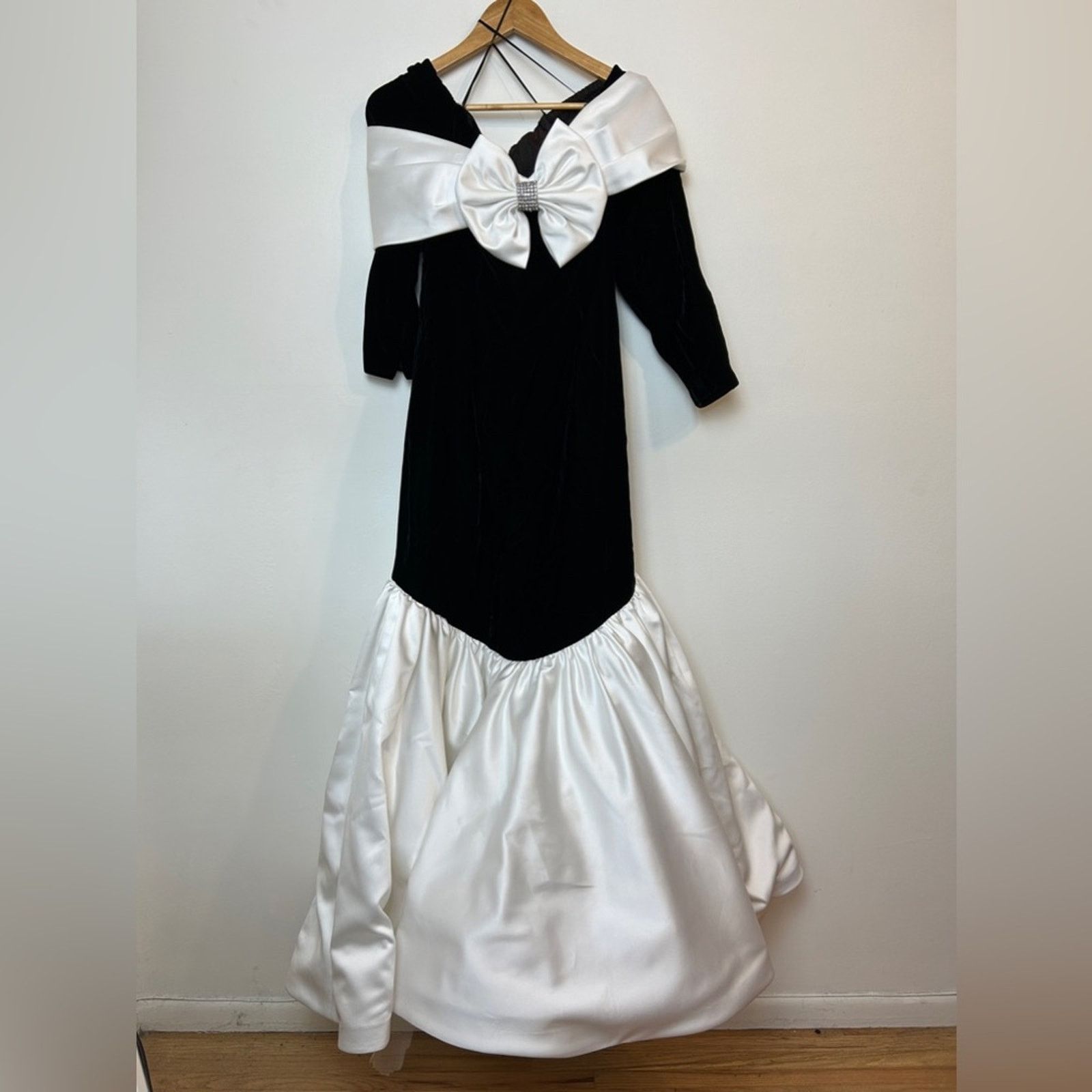 Vintage Julie Duroché for After Five 80s Velvet Gown Size L / US 10 / IT 46 - 2 Thumbnail