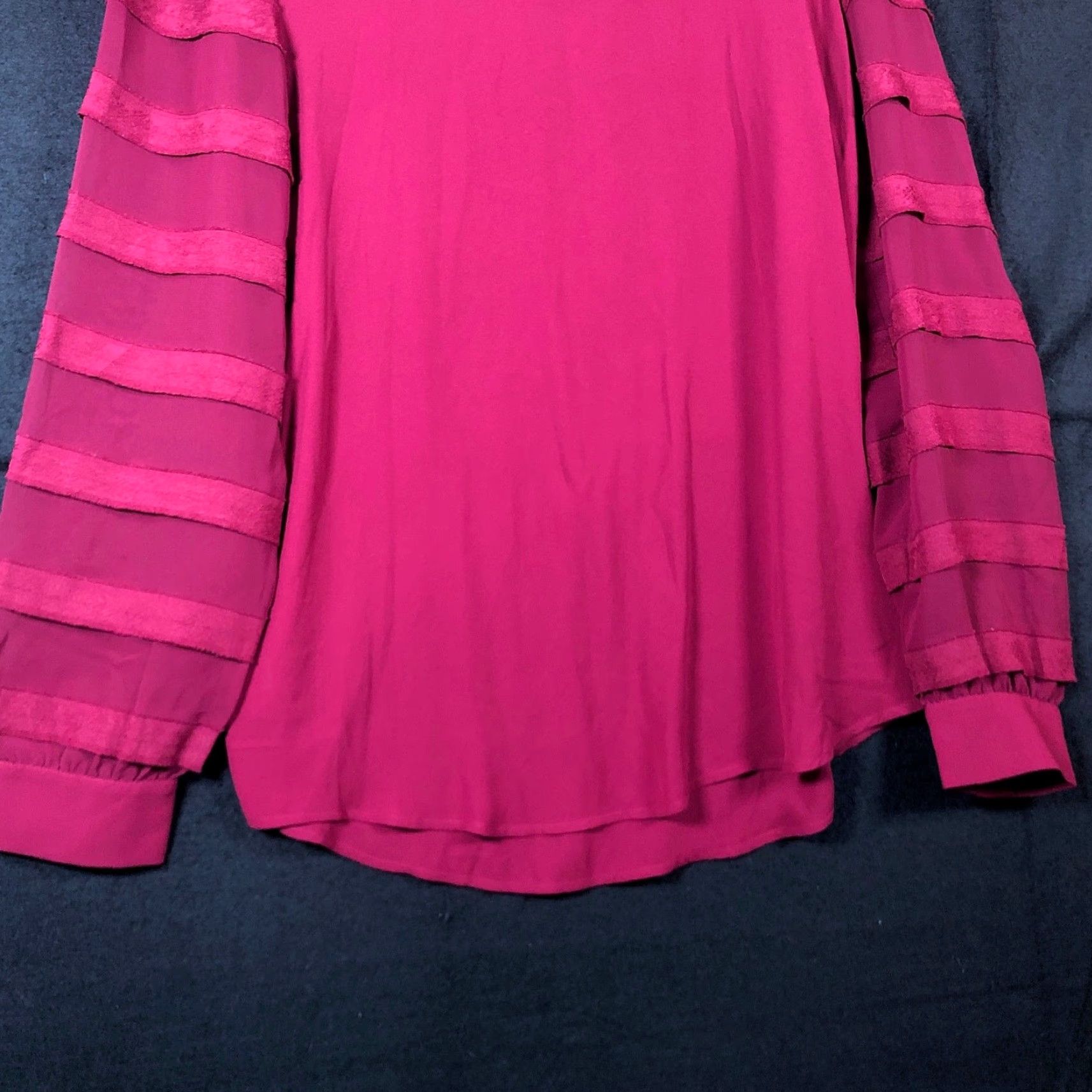 Loft LOFT Blouse Purple Long Sleeve Round Neck Stretch Small Womens Shirt Regular Size S / US 4 / IT 40 - 3 Thumbnail