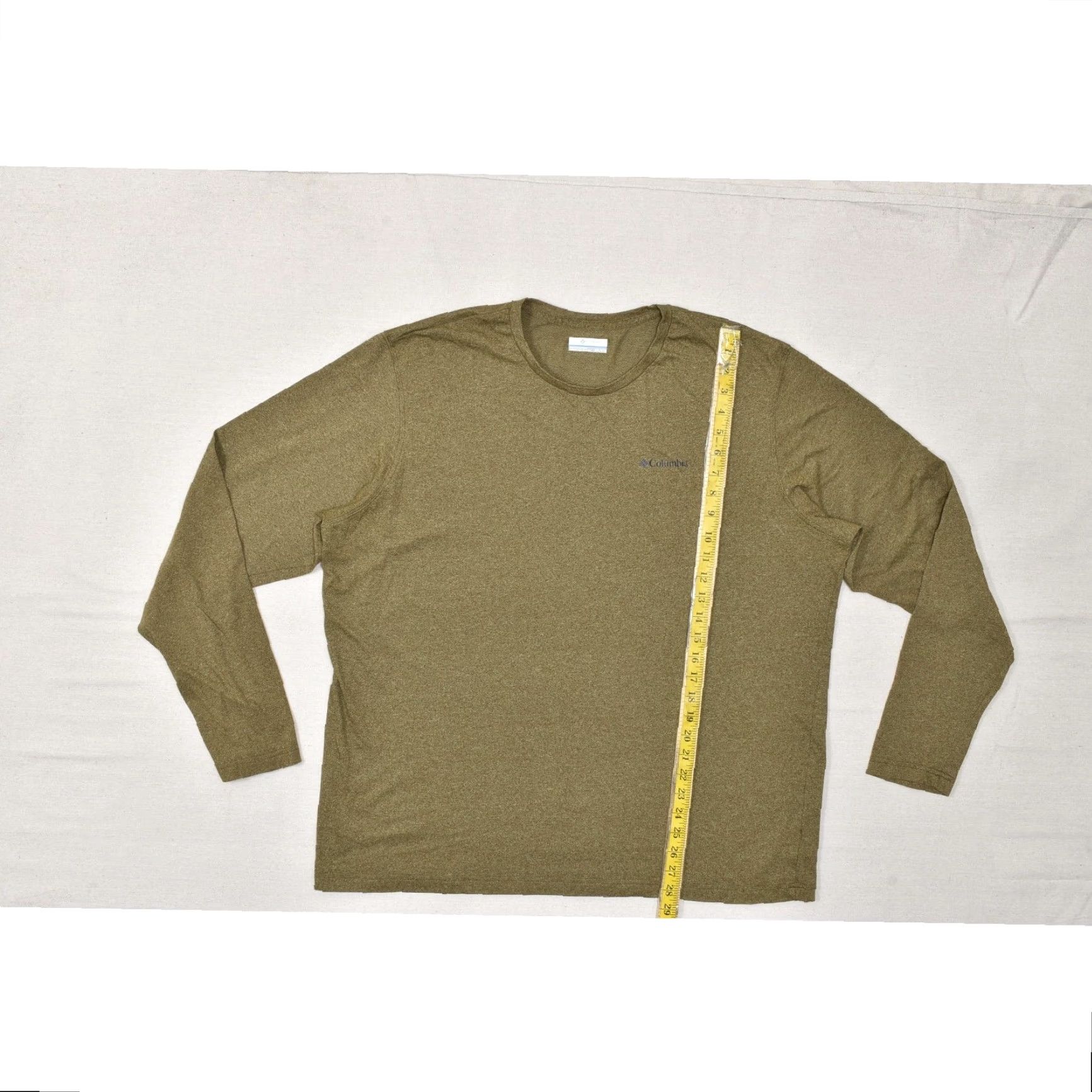 Olive Columbia Men's Long Sleeve Tee XXL Olive Green Heathered Omni-Wick Logo Crew Neck Shirt Athletic Outdoor Mens Size US XXL / EU 58 / 5 - 3 Thumbnail