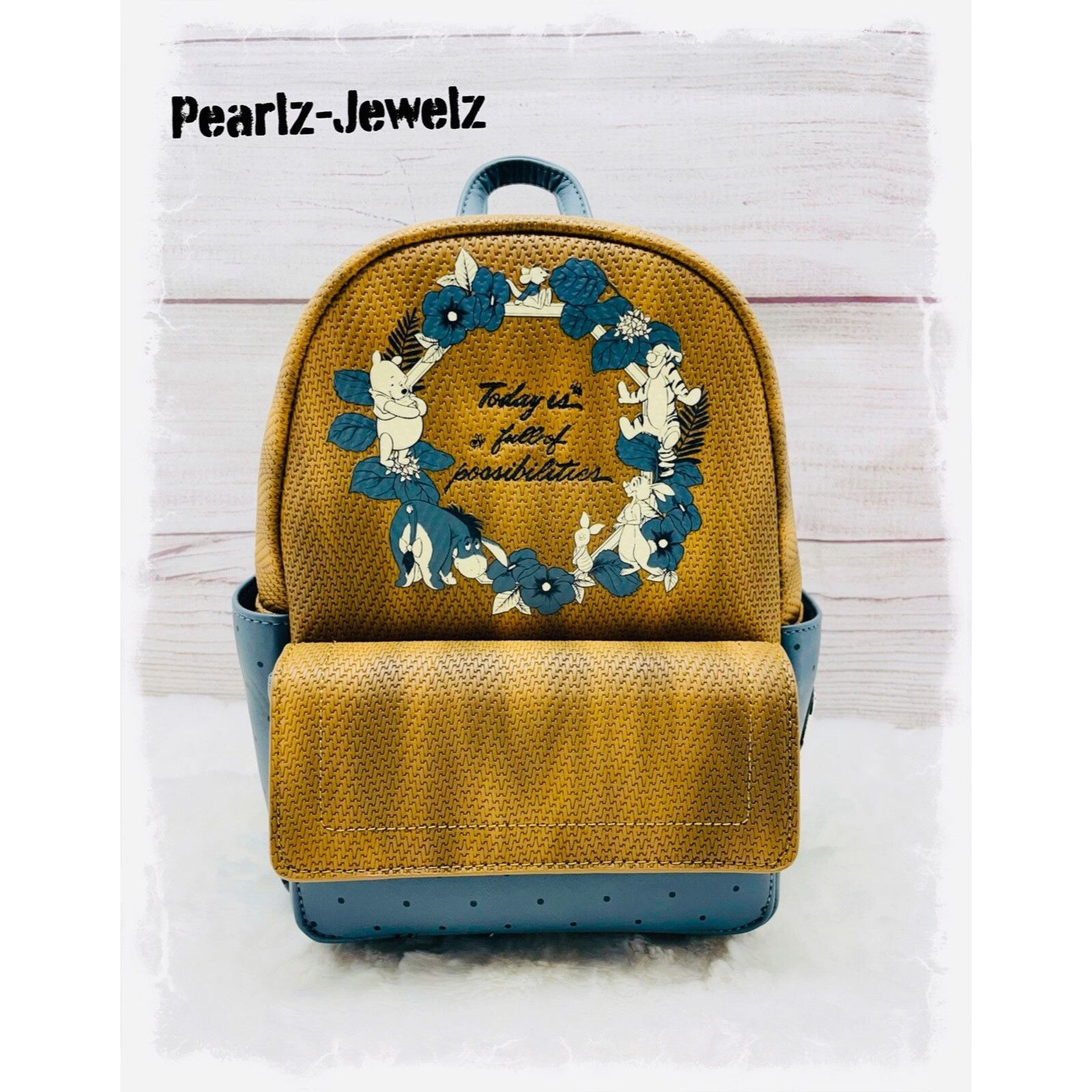 Disney Loungefly Disney Winnie the Pooh Herringbone Brown Mini Back Size ONE SIZE - 1 Thumbnail