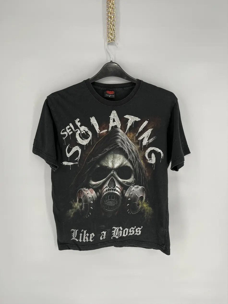 Band Tees × Vintage Vintage Y2K spiral skull like a boss lockdown 2020 Dead Face Size US M / EU 48-50 / 2 - 8 Thumbnail