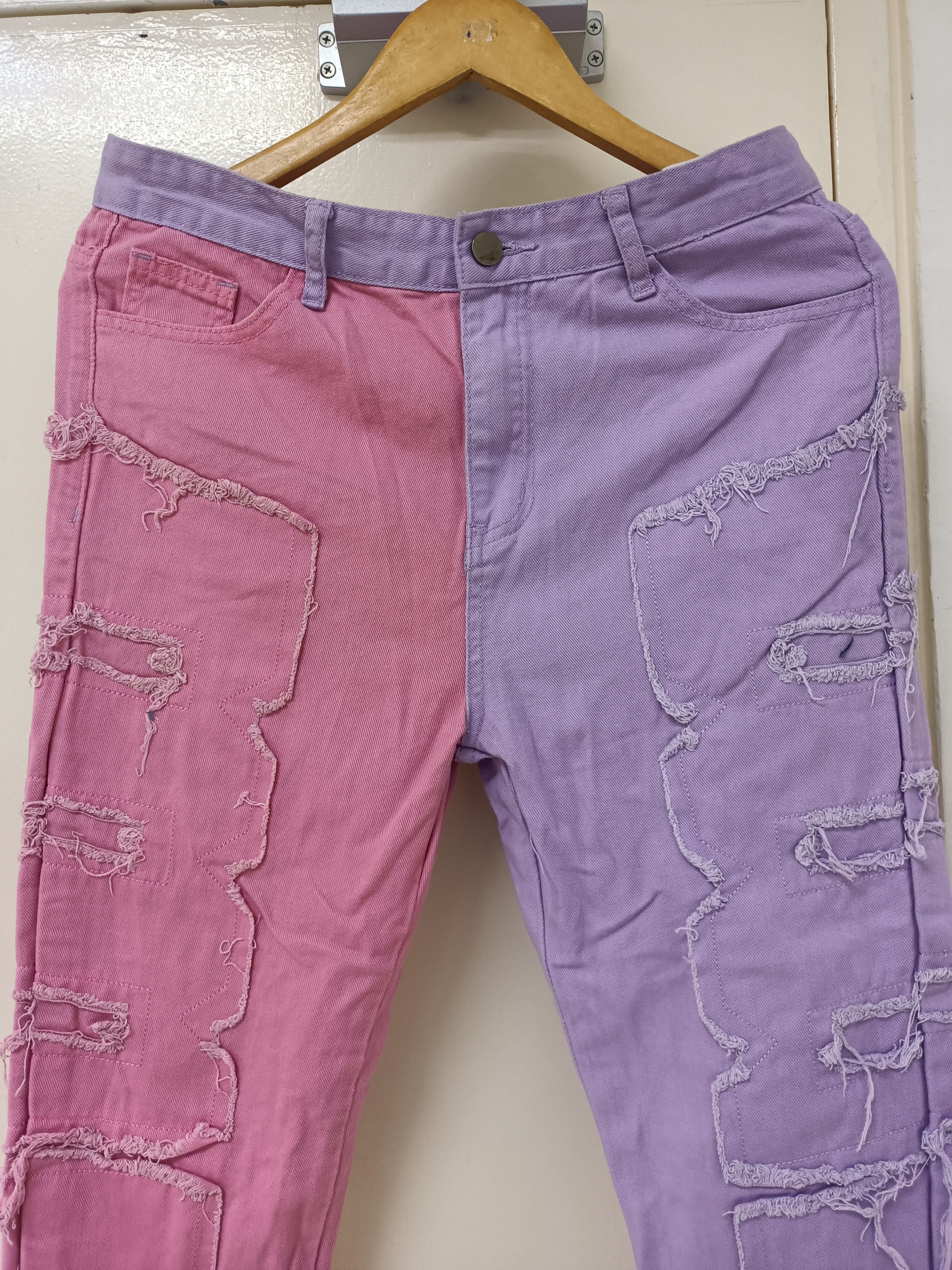 Japanese Brand Two-Tone Distressed Jeans Size US 30 / EU 46 - 2 Thumbnail