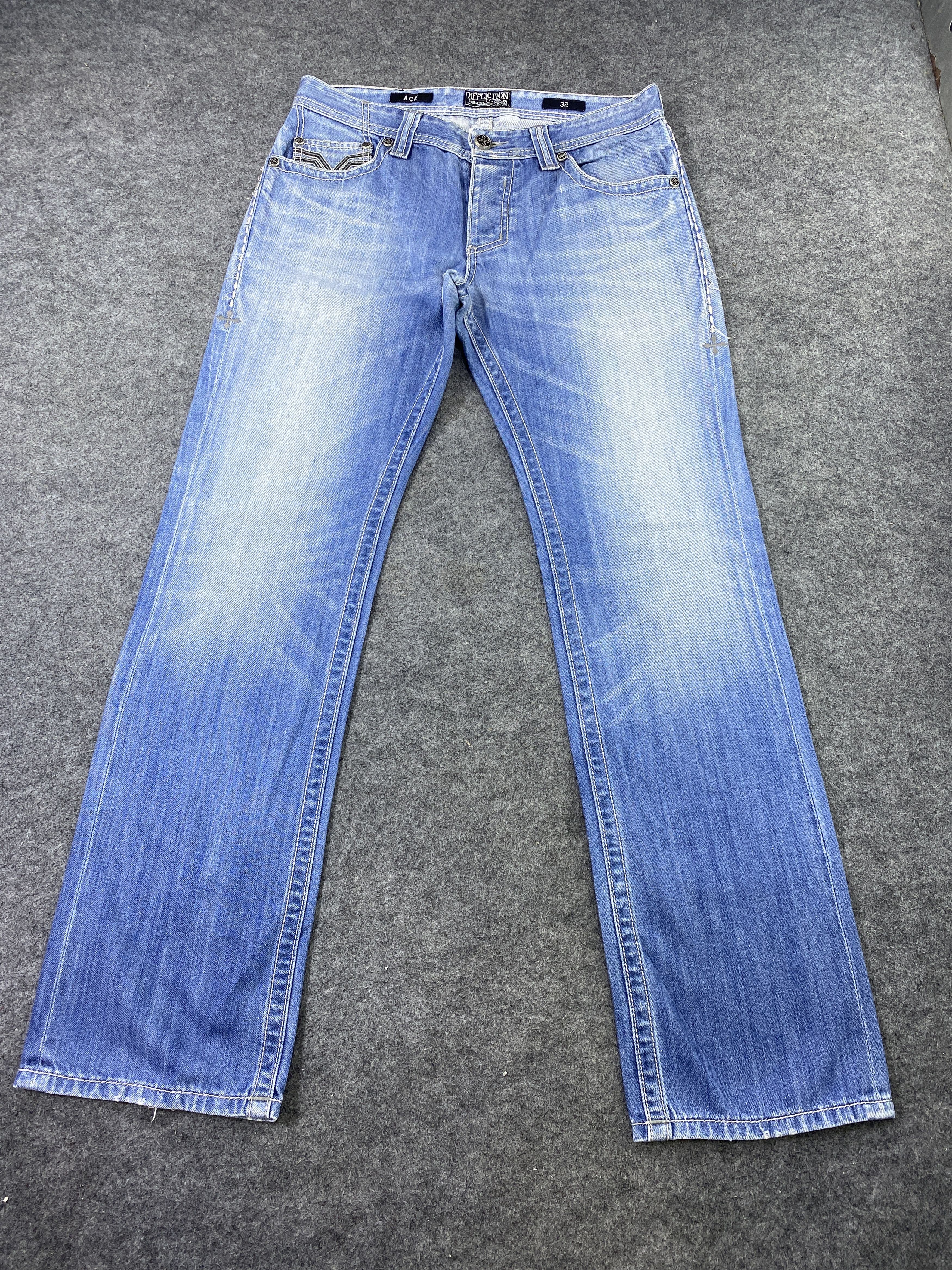 Affliction Affliction ACE Blue Wash Jeans - J978 Size US 34 / EU 50 - 2 Thumbnail