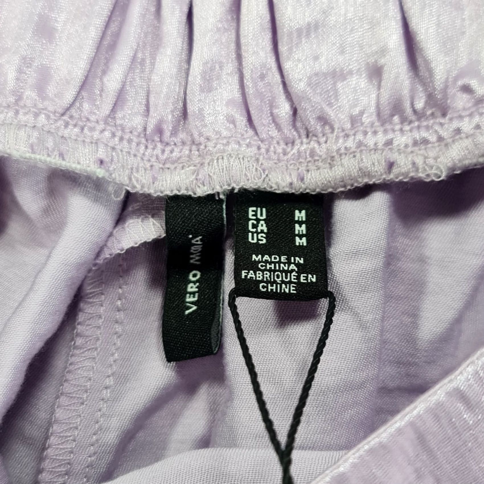Vintage Vero Moda Womens Trousers Purple Medium Wide-Leg Baggy Pants Satin Vmhall Size 32" / US 10 / IT 46 - 4 Thumbnail