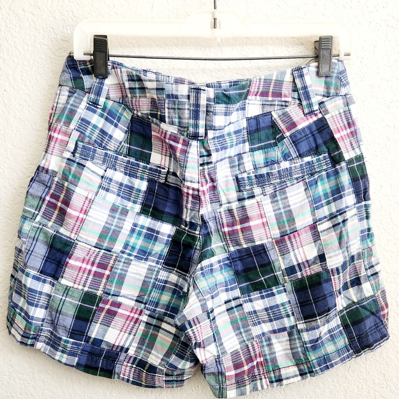 Sonoma Sonoma Blue Multicolor Plaid Shorts 6 Lightweight Flat Front Size 28" / US 6 / IT 42 - 3 Thumbnail